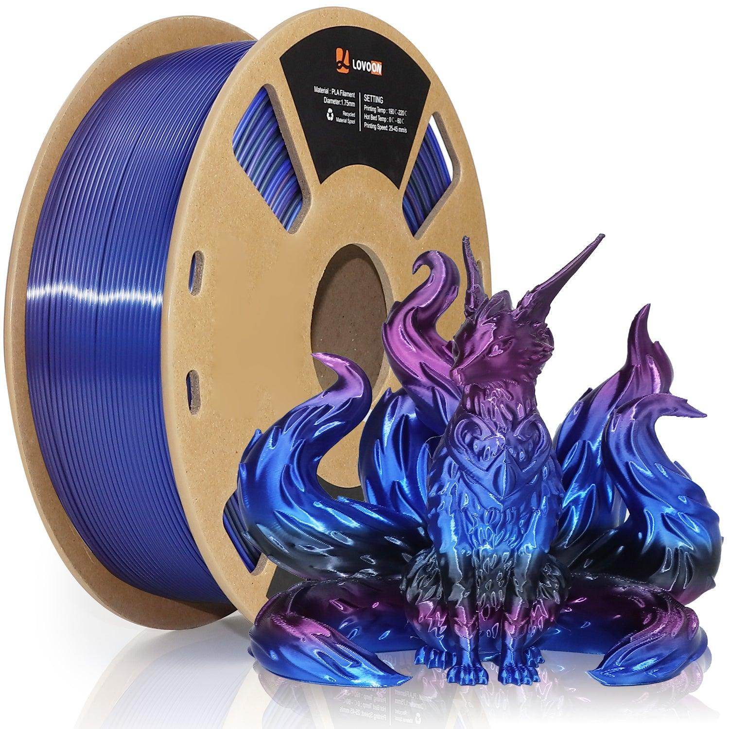PLA Filament Black-Purple-Blue Gradient - Lovoon