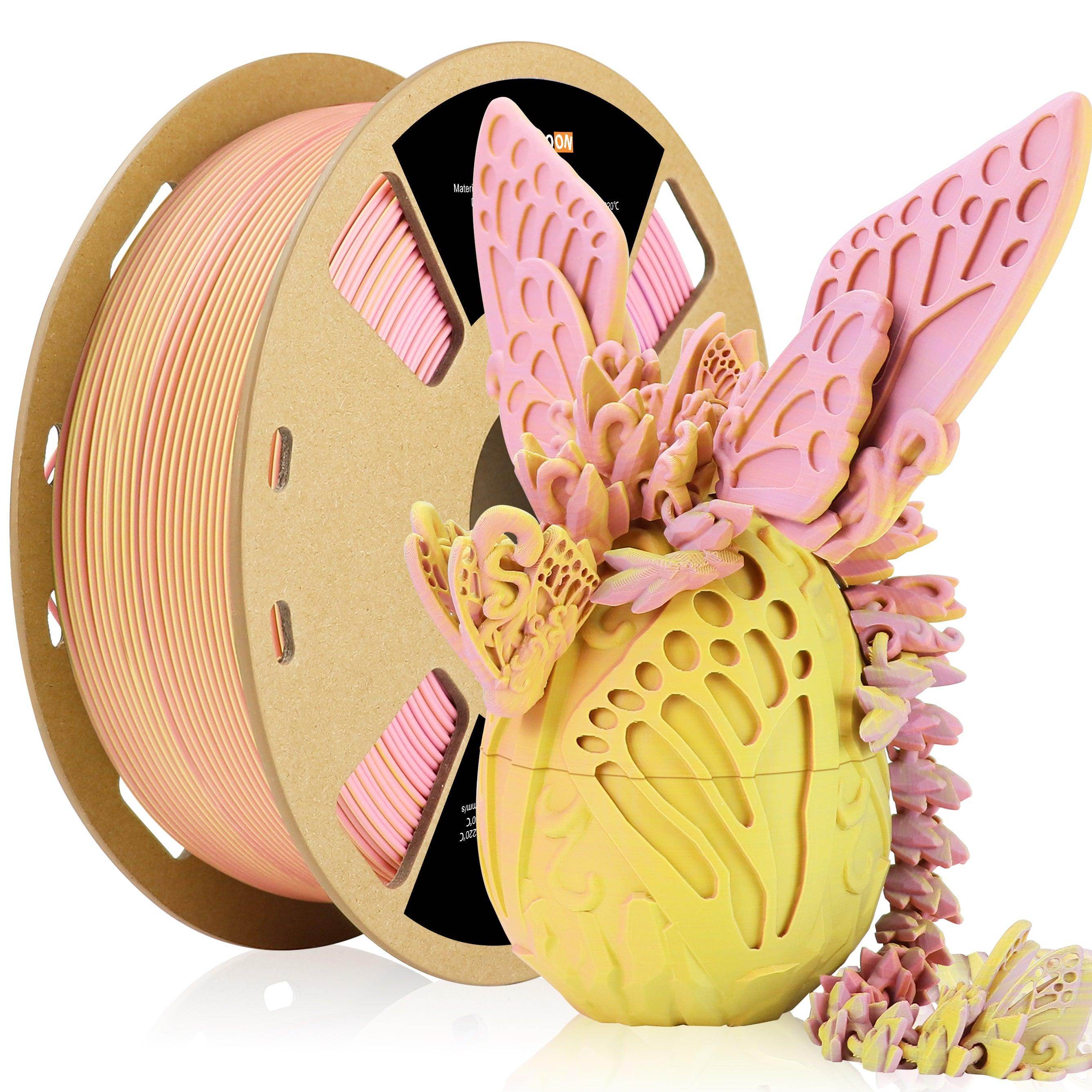Matte Tricolor PLA Filament Purple-Pink-Yellow - Lovoon