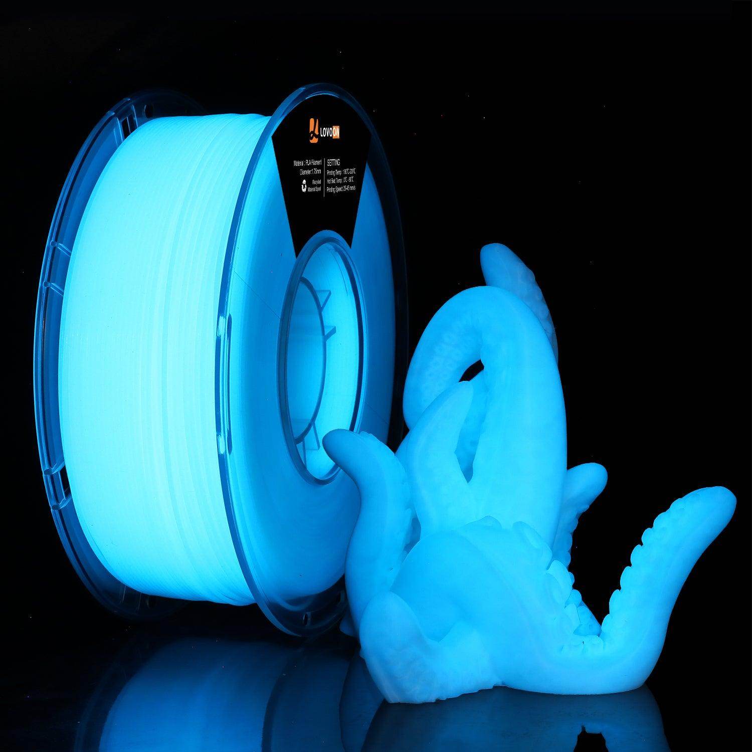 Glow in the Dark PLA Filament Sky Blue - Lovoon