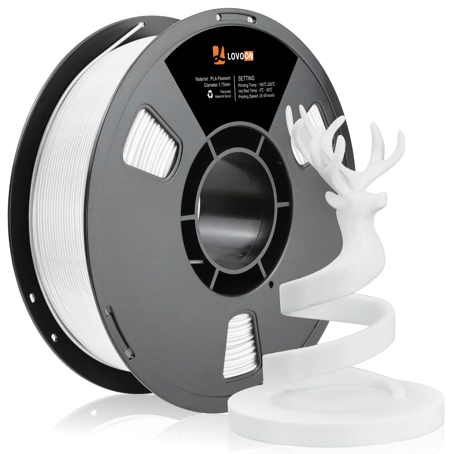 PLA Filament Regular White - Lovoon