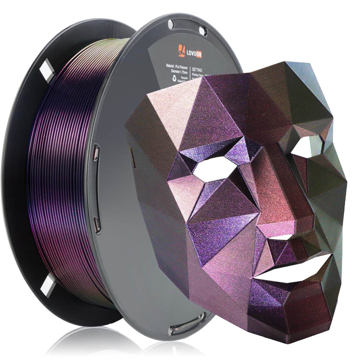 Sparkle PLA Filament Galaxy Wine Red Color Change - Lovoon