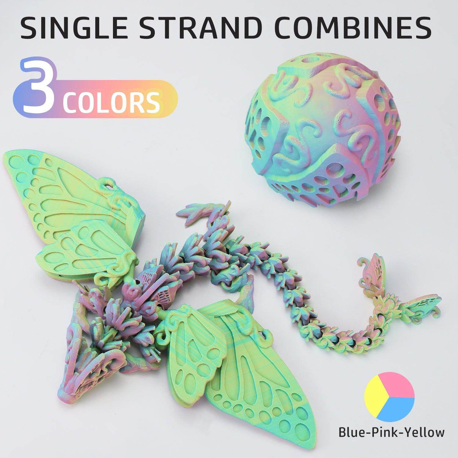 Matte Tricolor PLA Filament Pink-Yellow-Blue - Lovoon