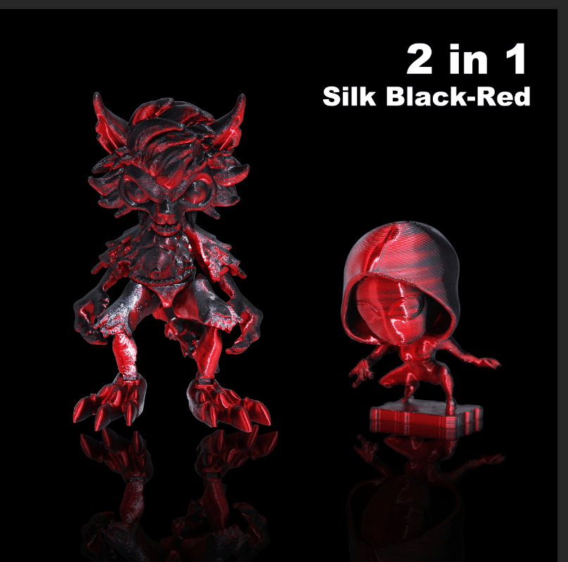 Dual Color Silk PLA Filament Red-Black - Lovoon