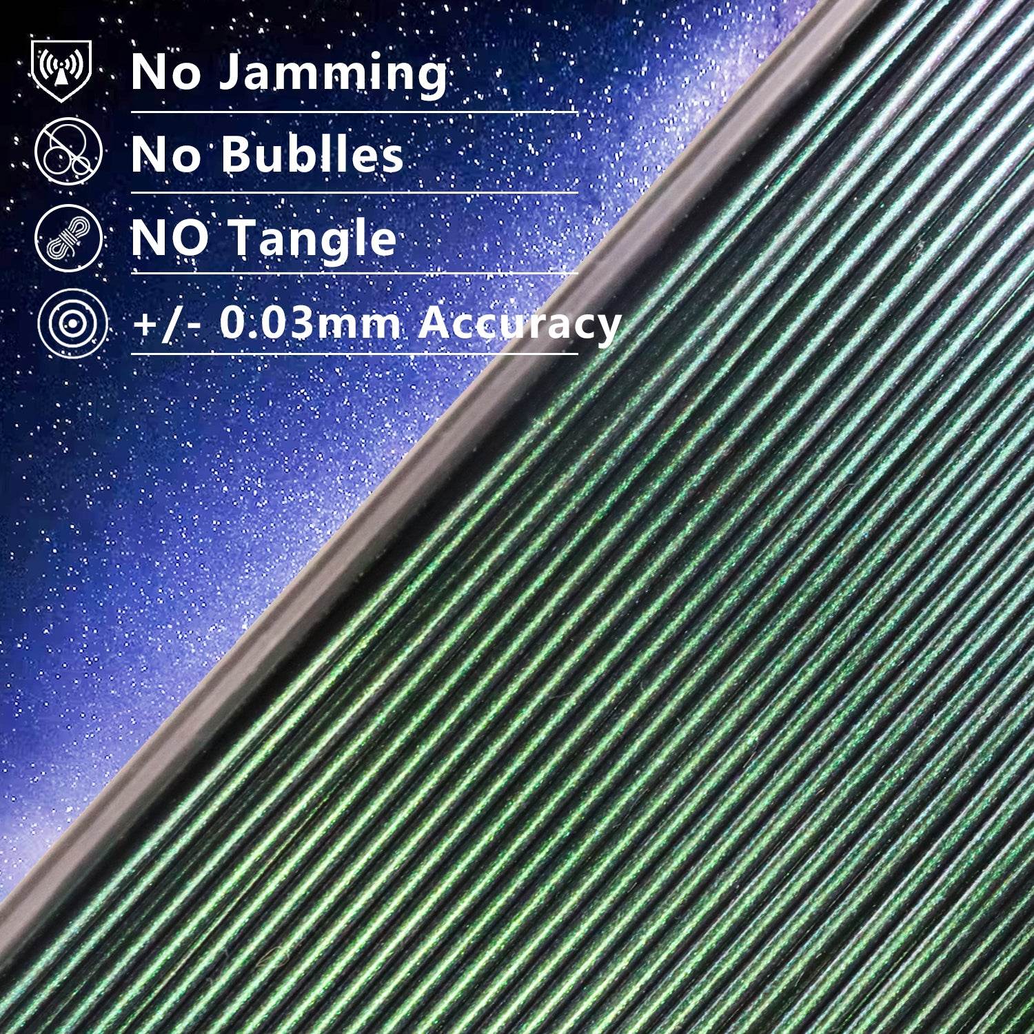 Sparkle PLA Filament Galaxy Green Burnt Titanium - Lovoon