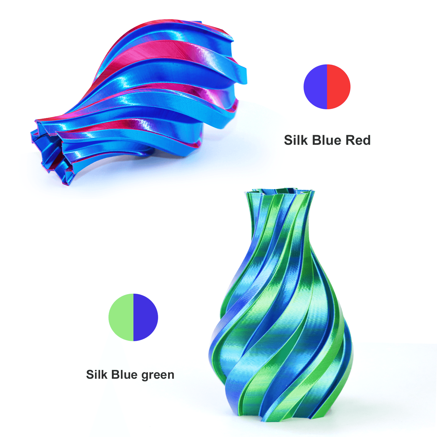 Dual Color Silk PLA Filament Bundle 200g x 4 Spools - Lovoon