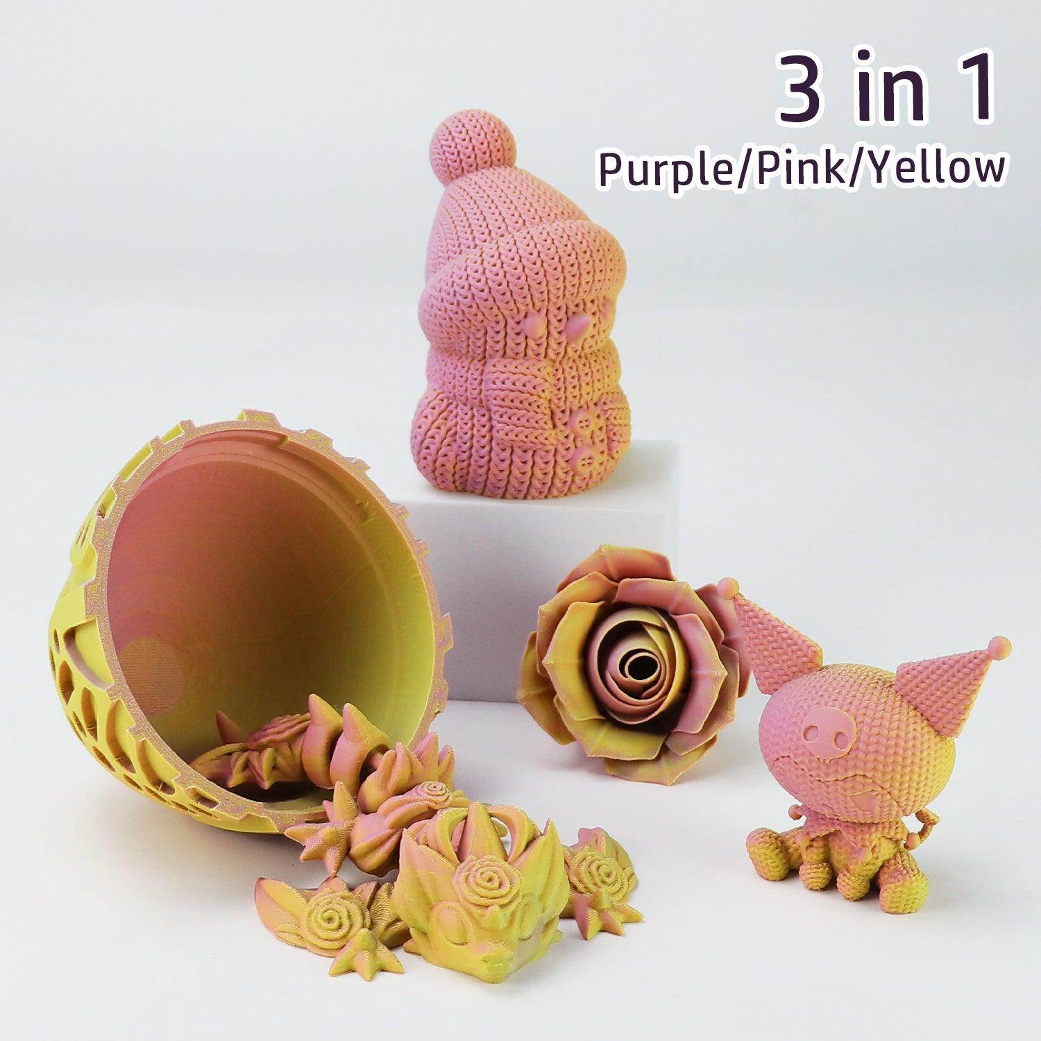 Matte Tricolor PLA Filament Purple-Pink-Yellow - Lovoon