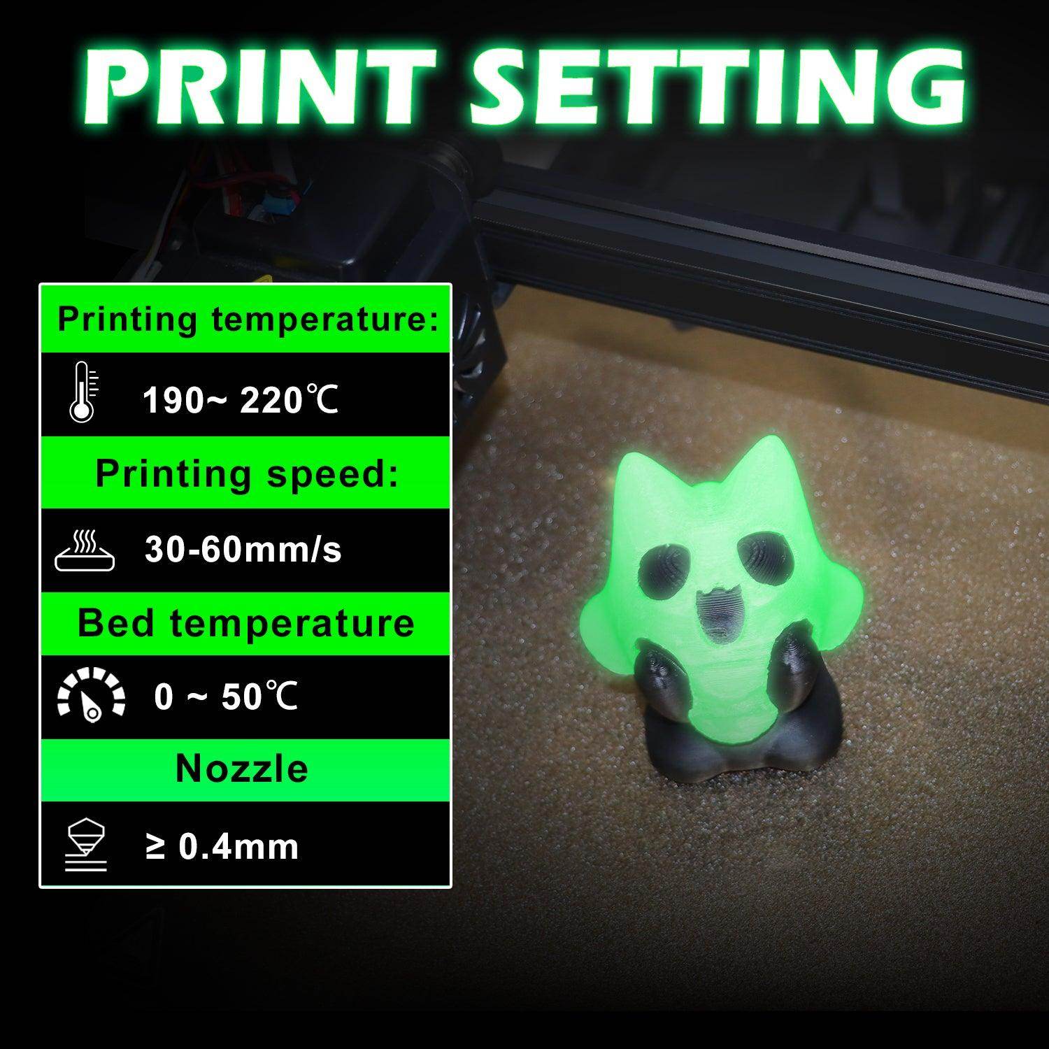 Glow in the Dark PLA Filament Green - Lovoon