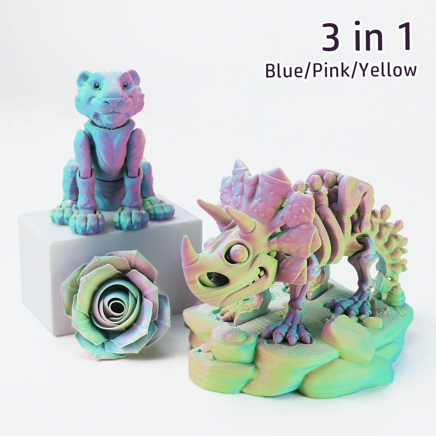 Matte Tricolor PLA Filament Pink-Yellow-Blue - Lovoon