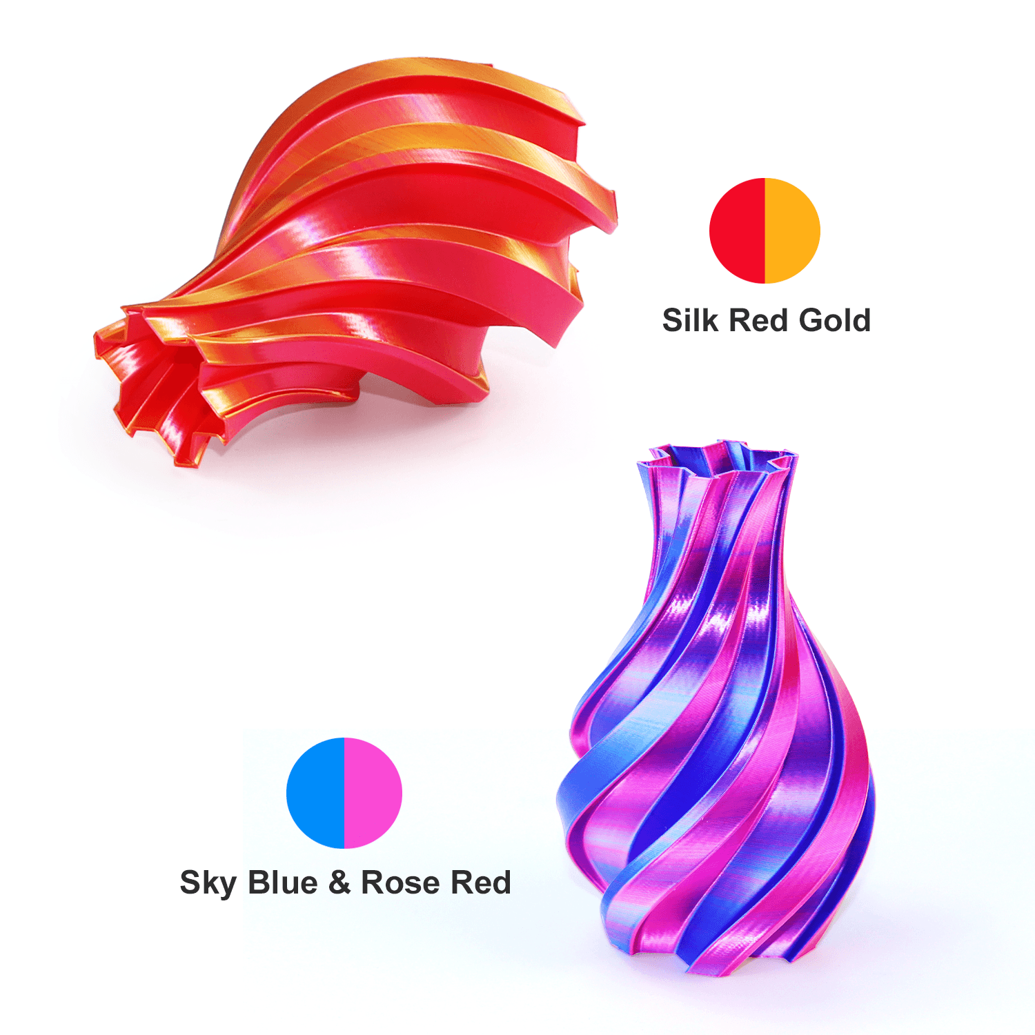 Dual Color Silk PLA Filament Bundle 200g x 4 Spools - Lovoon