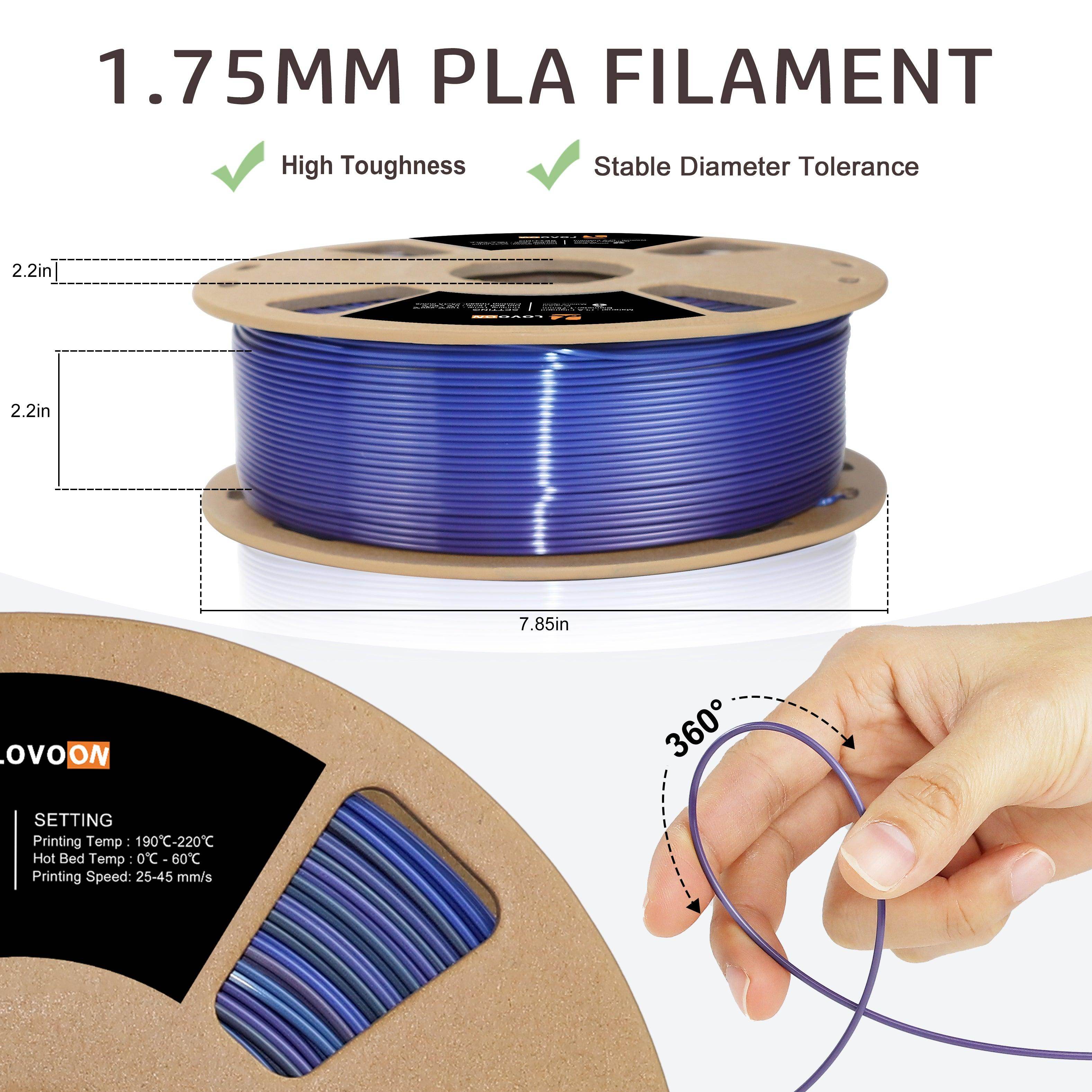 PLA Filament Black-Purple-Blue Gradient - Lovoon