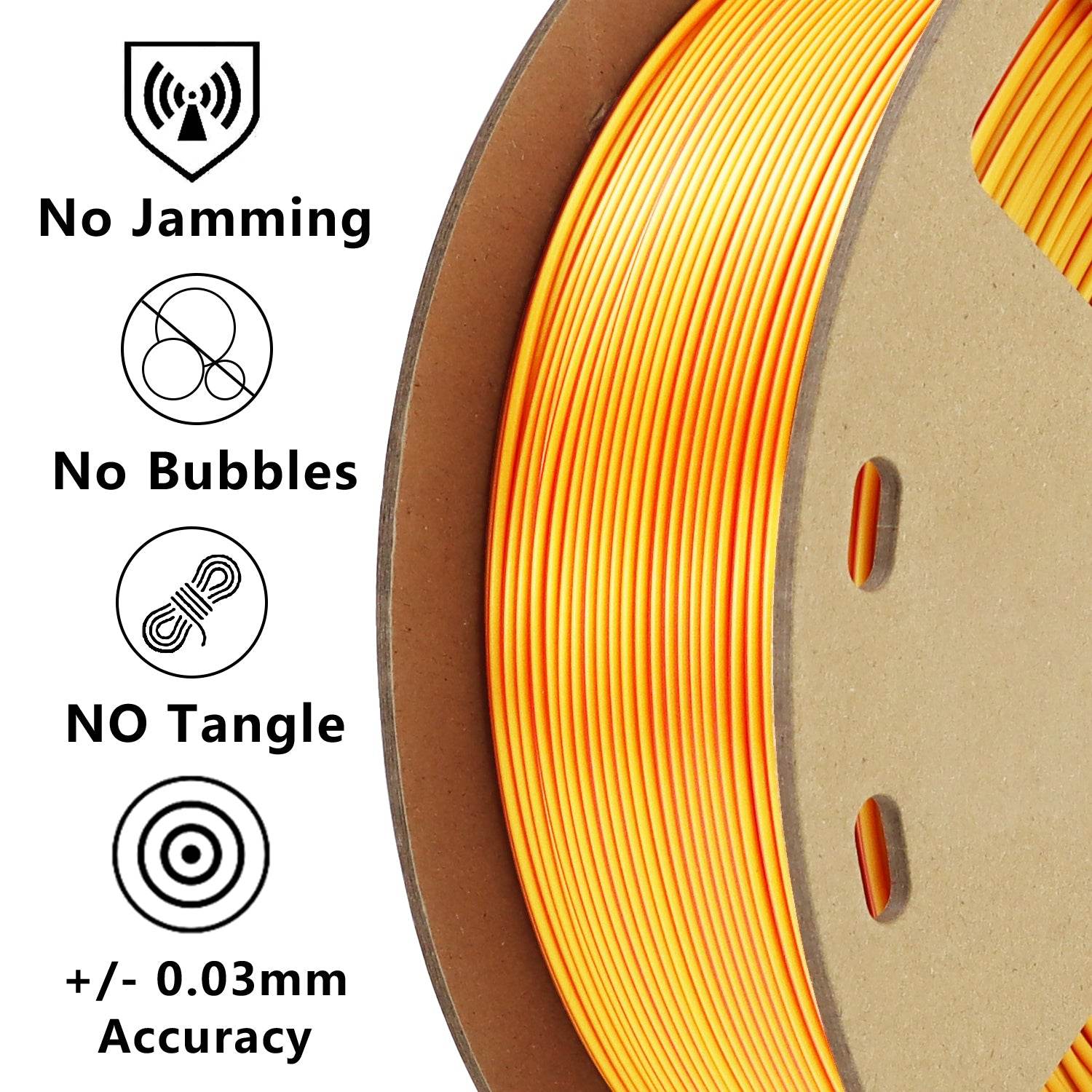 Dual Color Silk PLA Filament Gold-Red - Lovoon