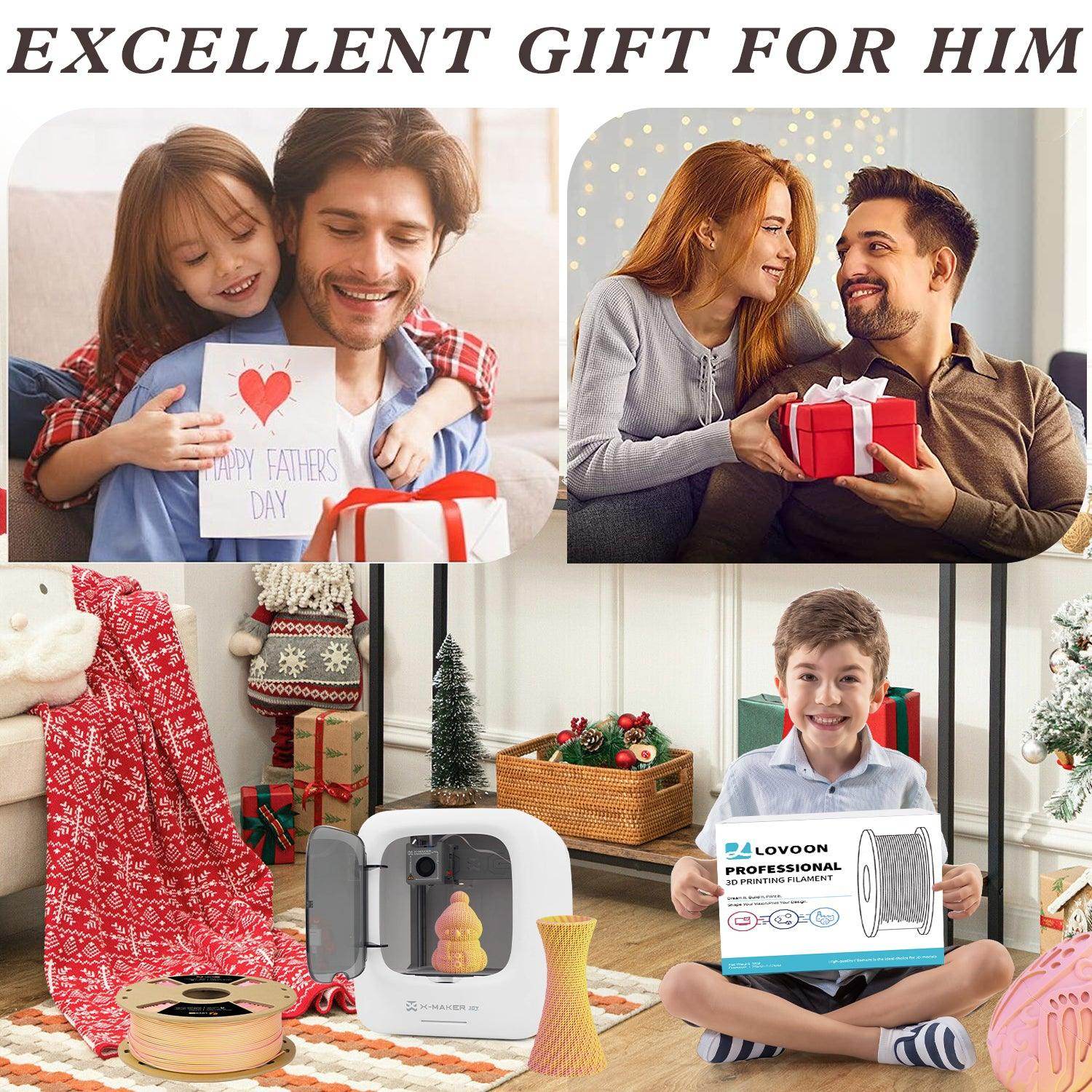 Matte Tricolor PLA Filament Purple-Pink-Yellow - Lovoon