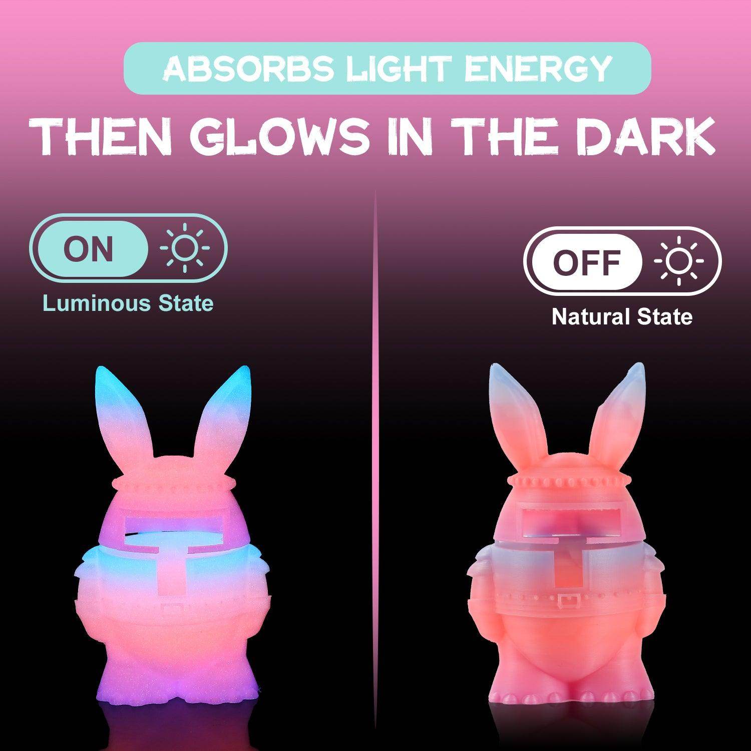 Glow in the Dark Rainbow PLA Filament Pink-Purple-Blue - Lovoon
