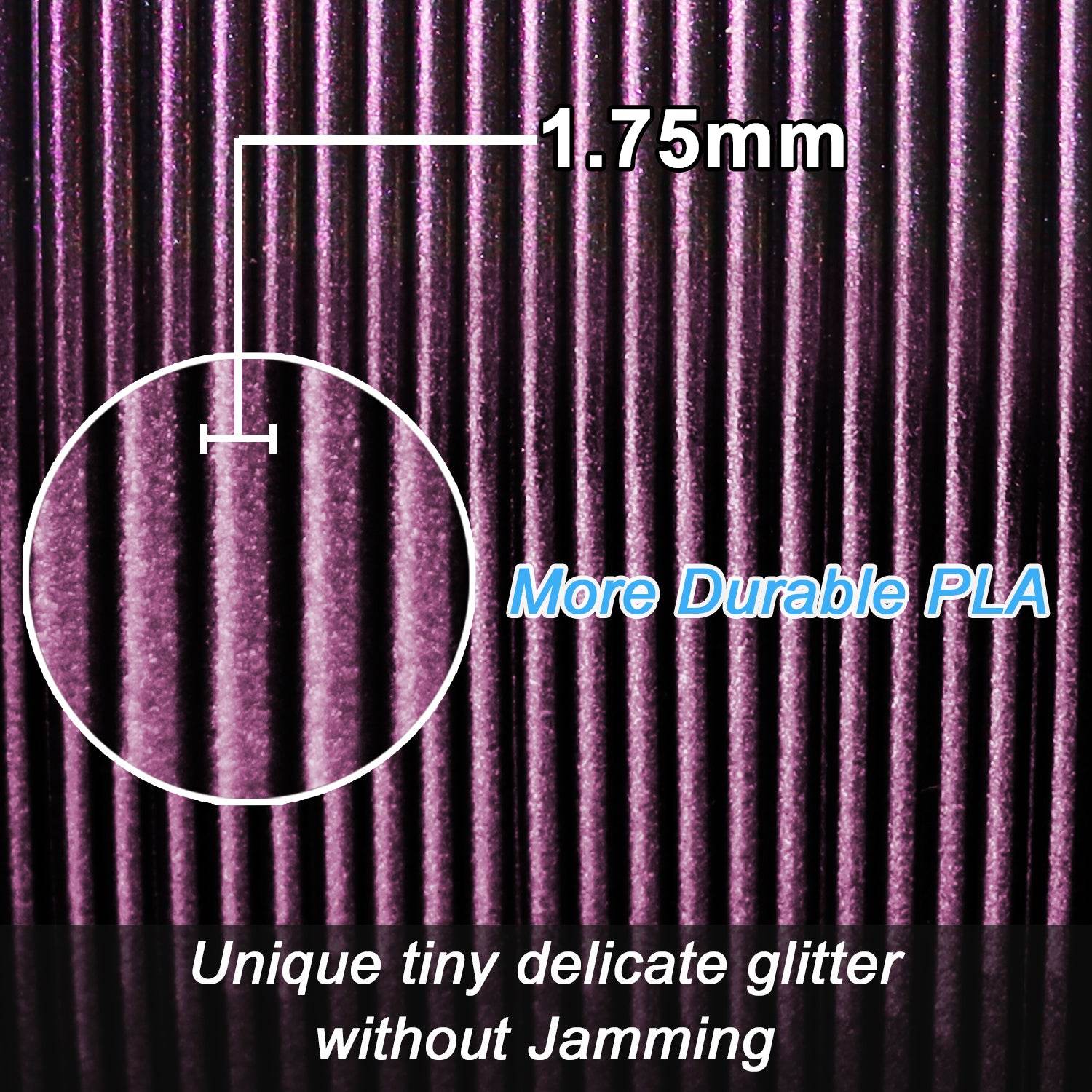 Sparkle PLA Filament Galaxy Wine Red Color Change - Lovoon