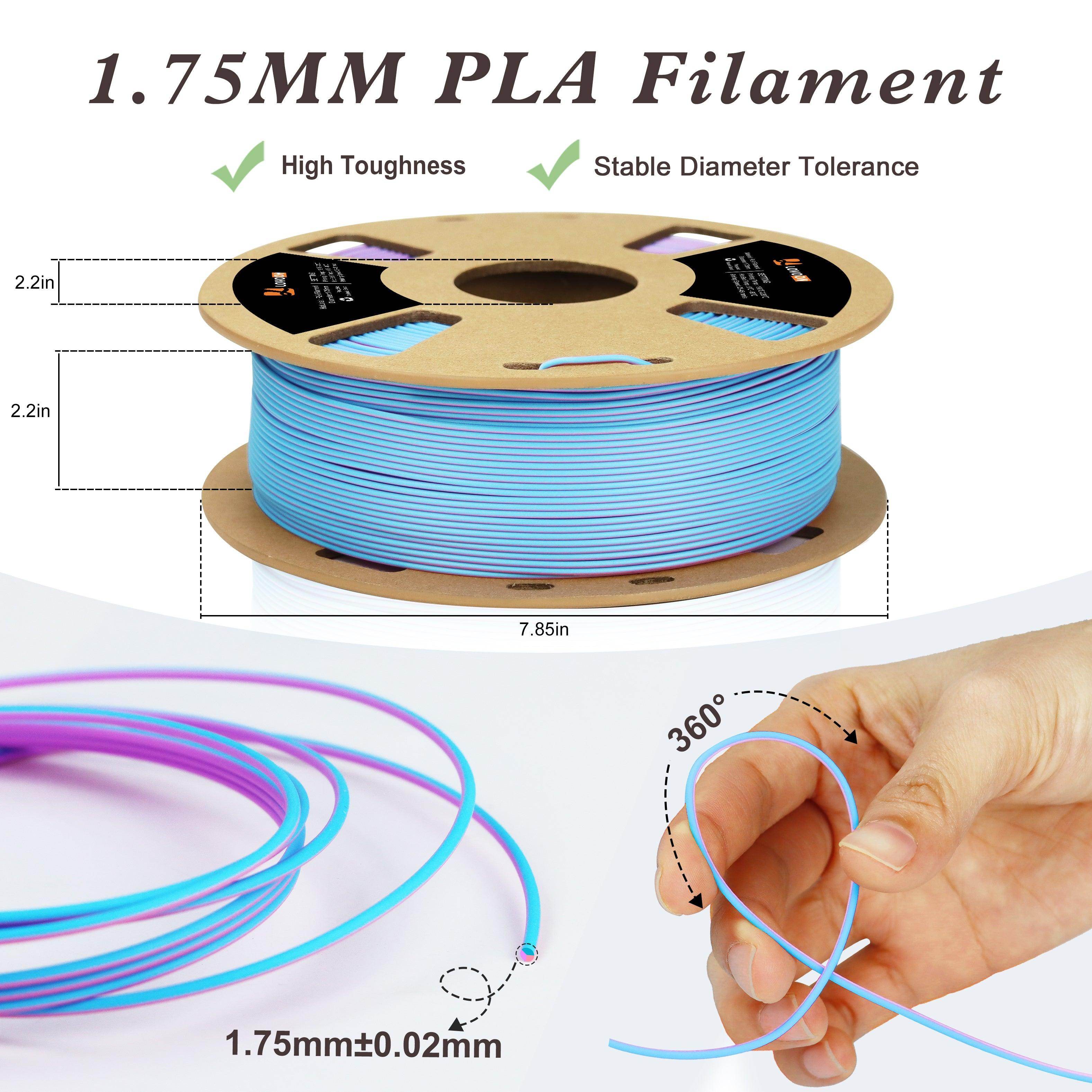 Matte Tricolor PLA Filament Purple-Pink-Blue - Lovoon