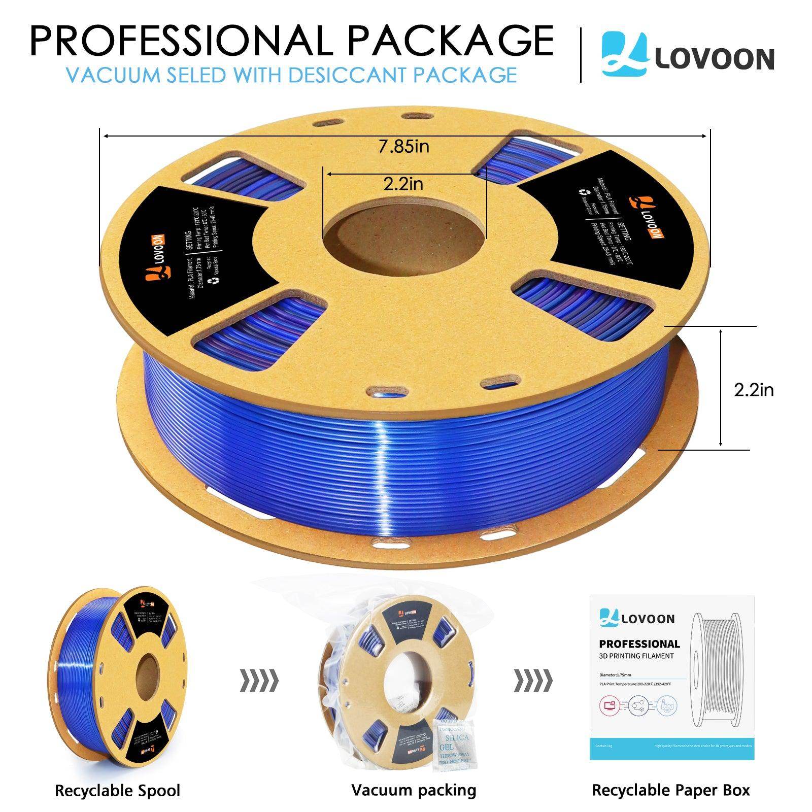 PLA Filament Black-Blue-Purple Gradient - Lovoon
