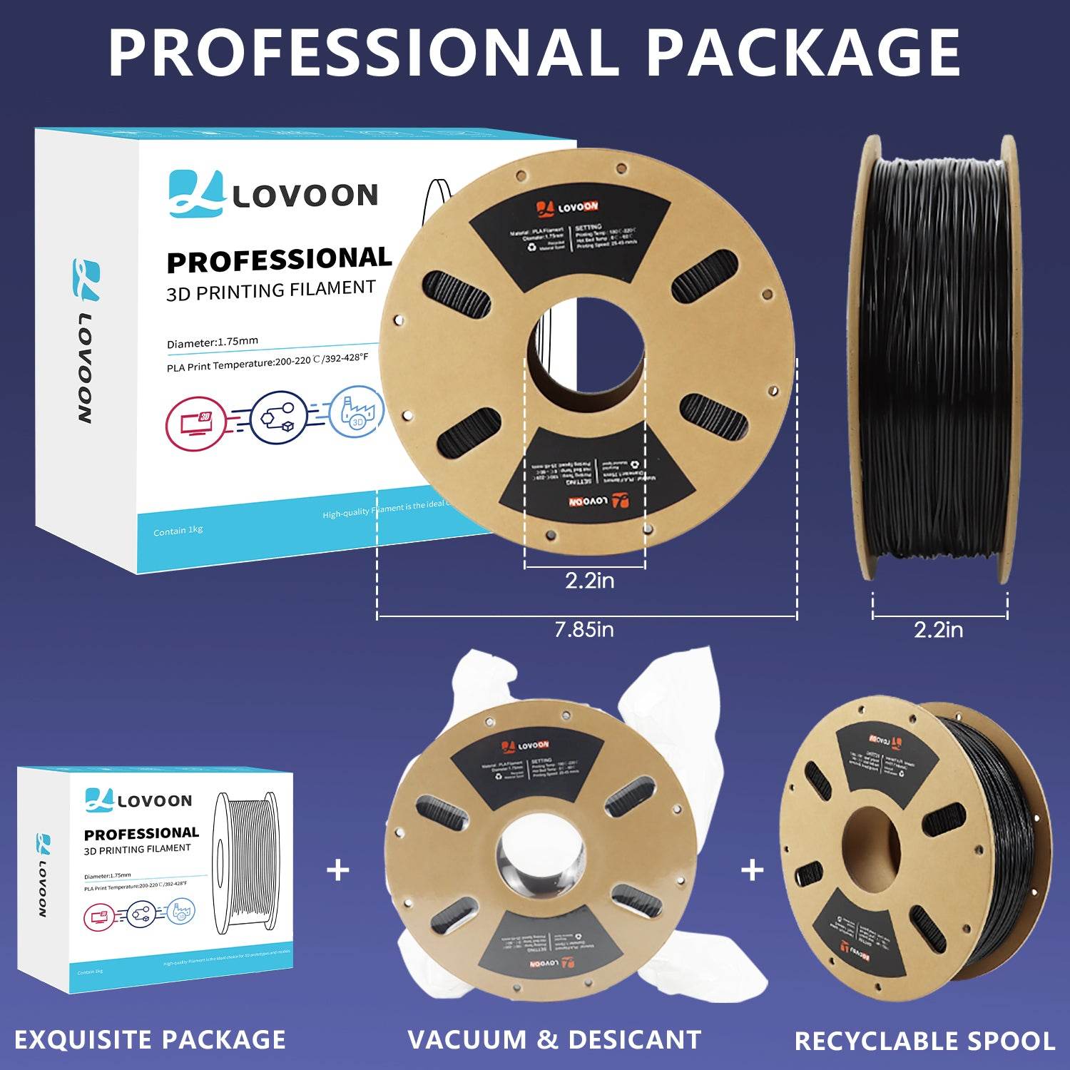 PLA Filament Regular Black - Lovoon