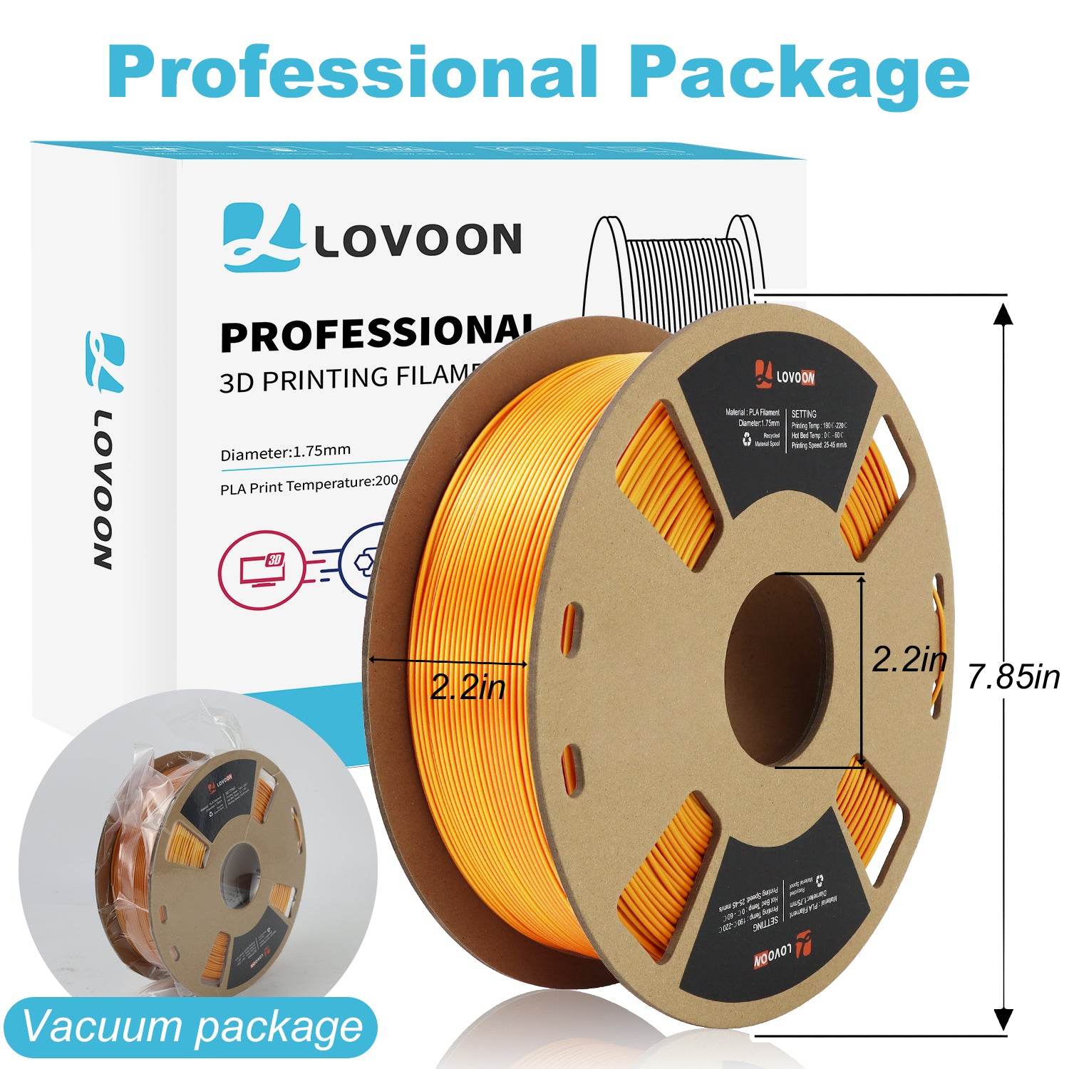 Dual Color Silk PLA Filament Gold-Red - Lovoon