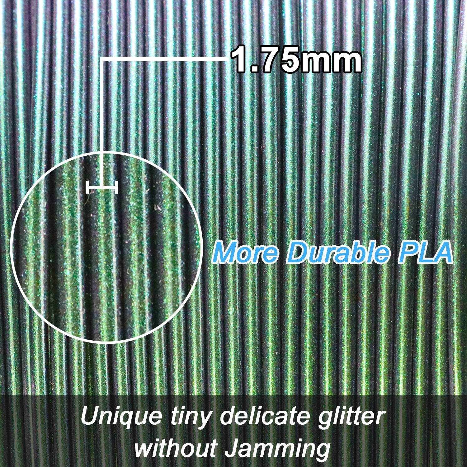 Sparkle PLA Filament Galaxy Green Burnt Titanium - Lovoon
