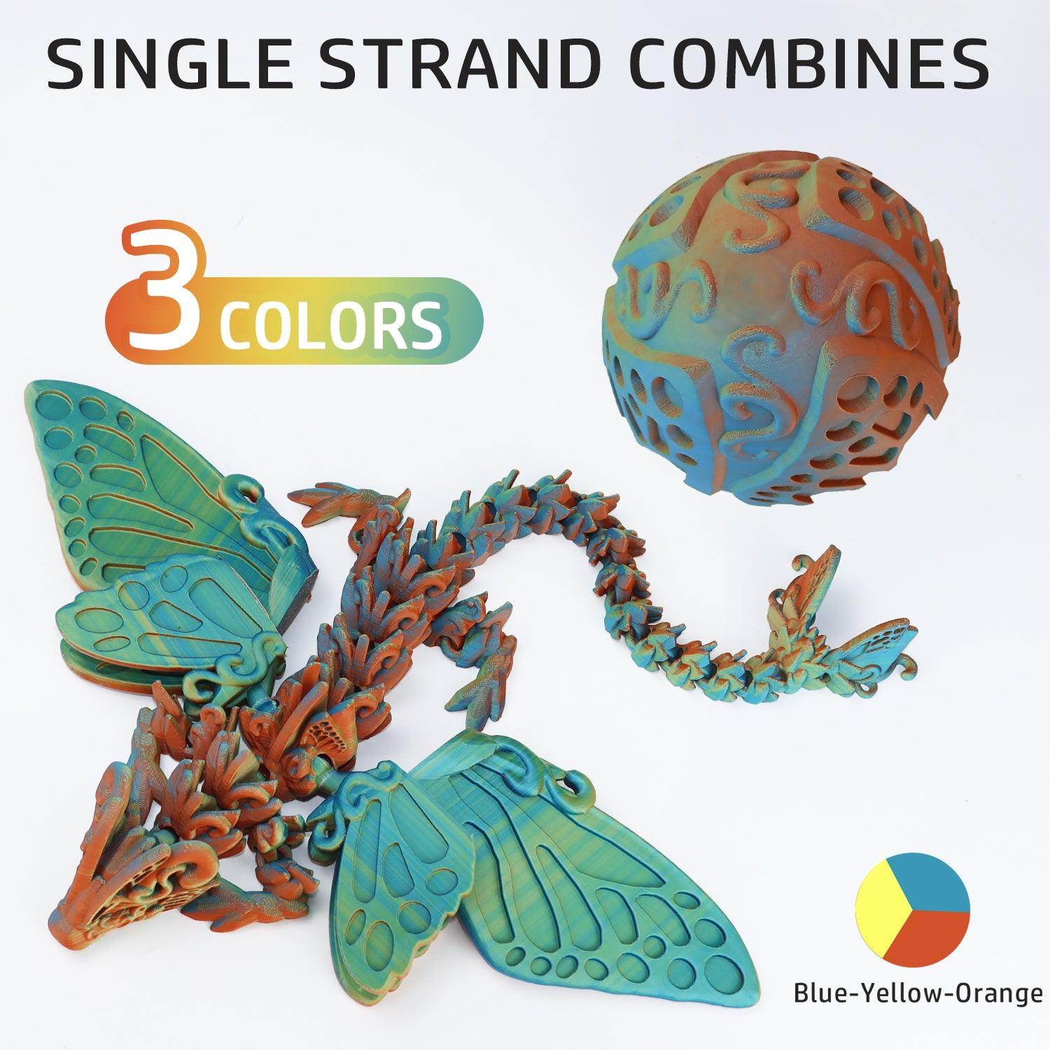 Matte Tricolor PLA Filament Orange-Blue-Yellow - Lovoon