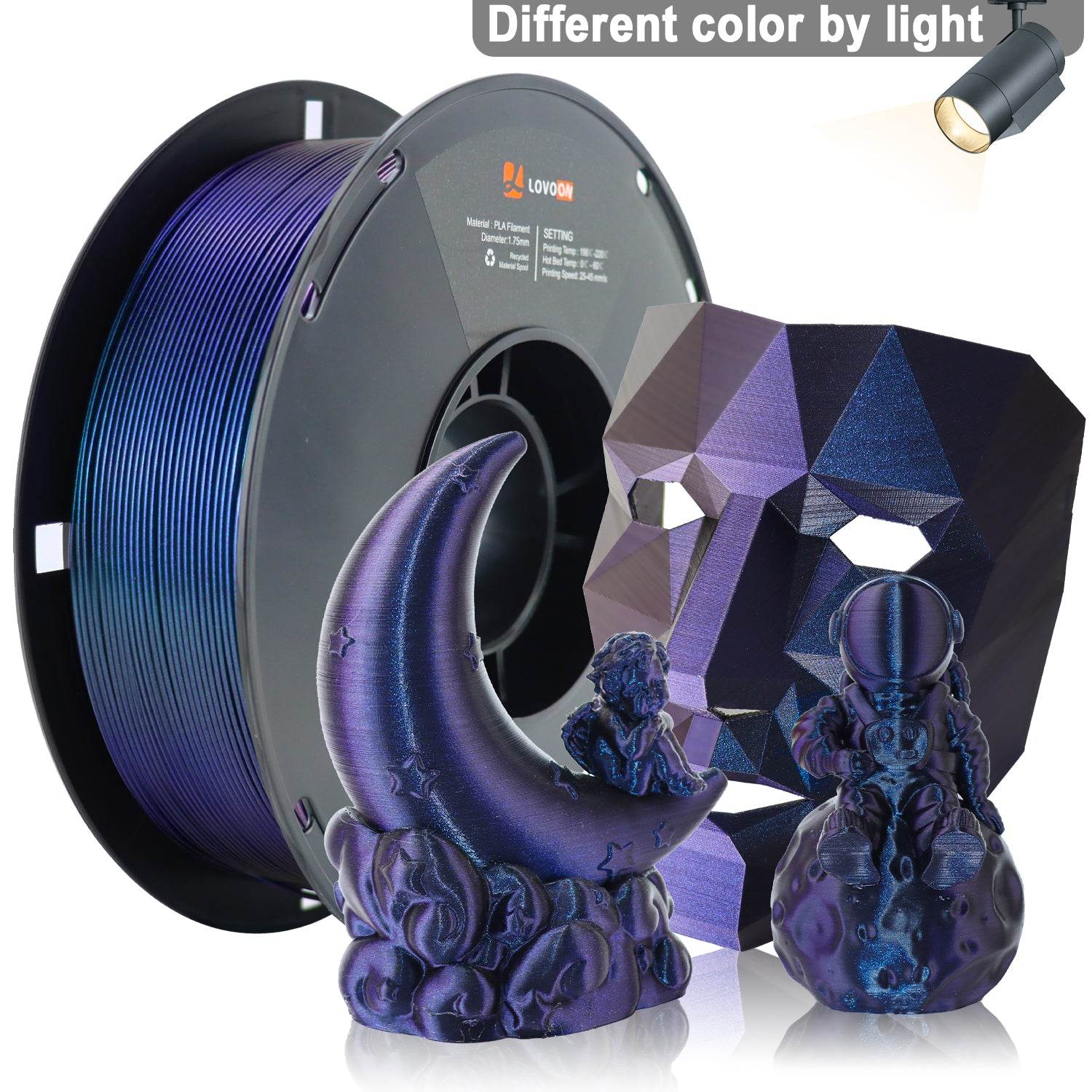 Sparkle PLA Filament Galaxy Purple-Blue Upgraded - Lovoon