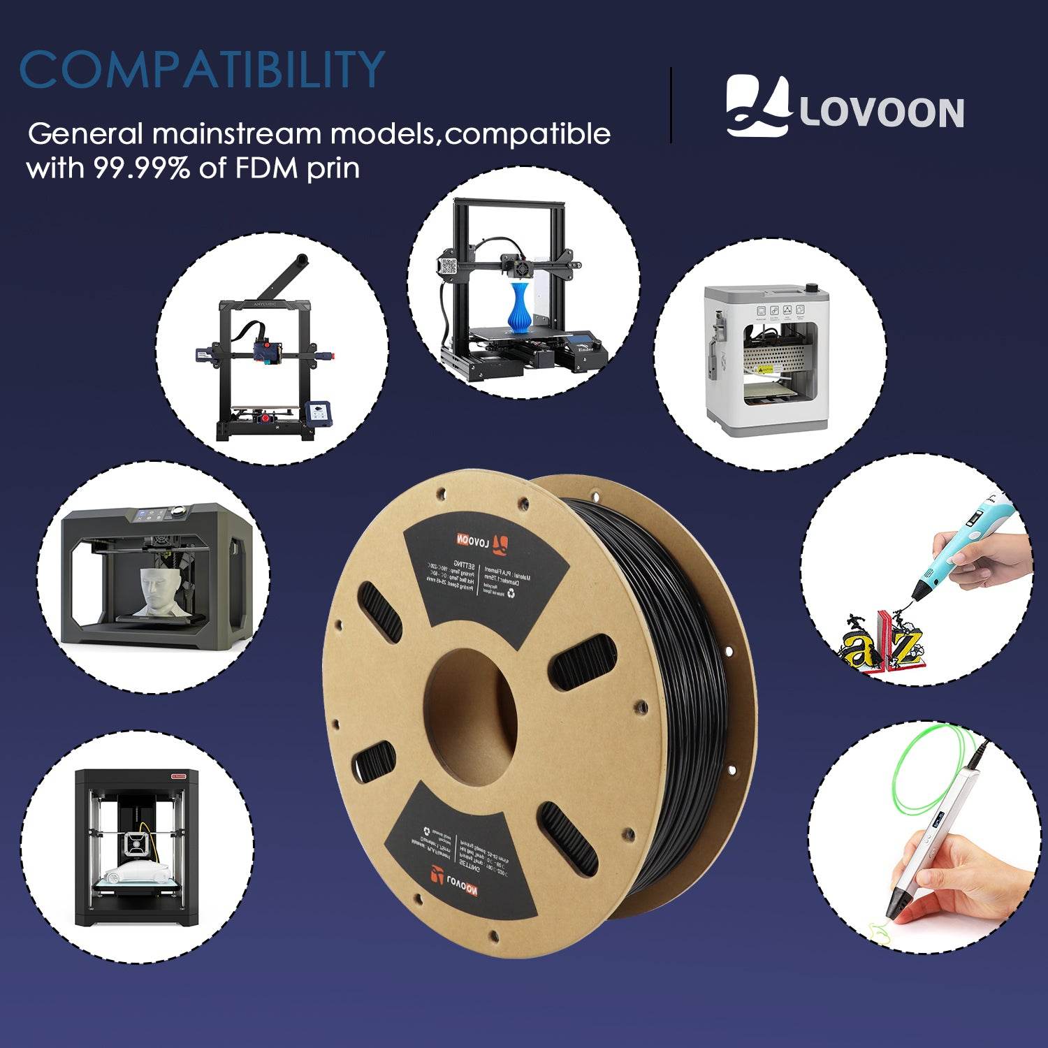 PLA Filament Regular Black - Lovoon