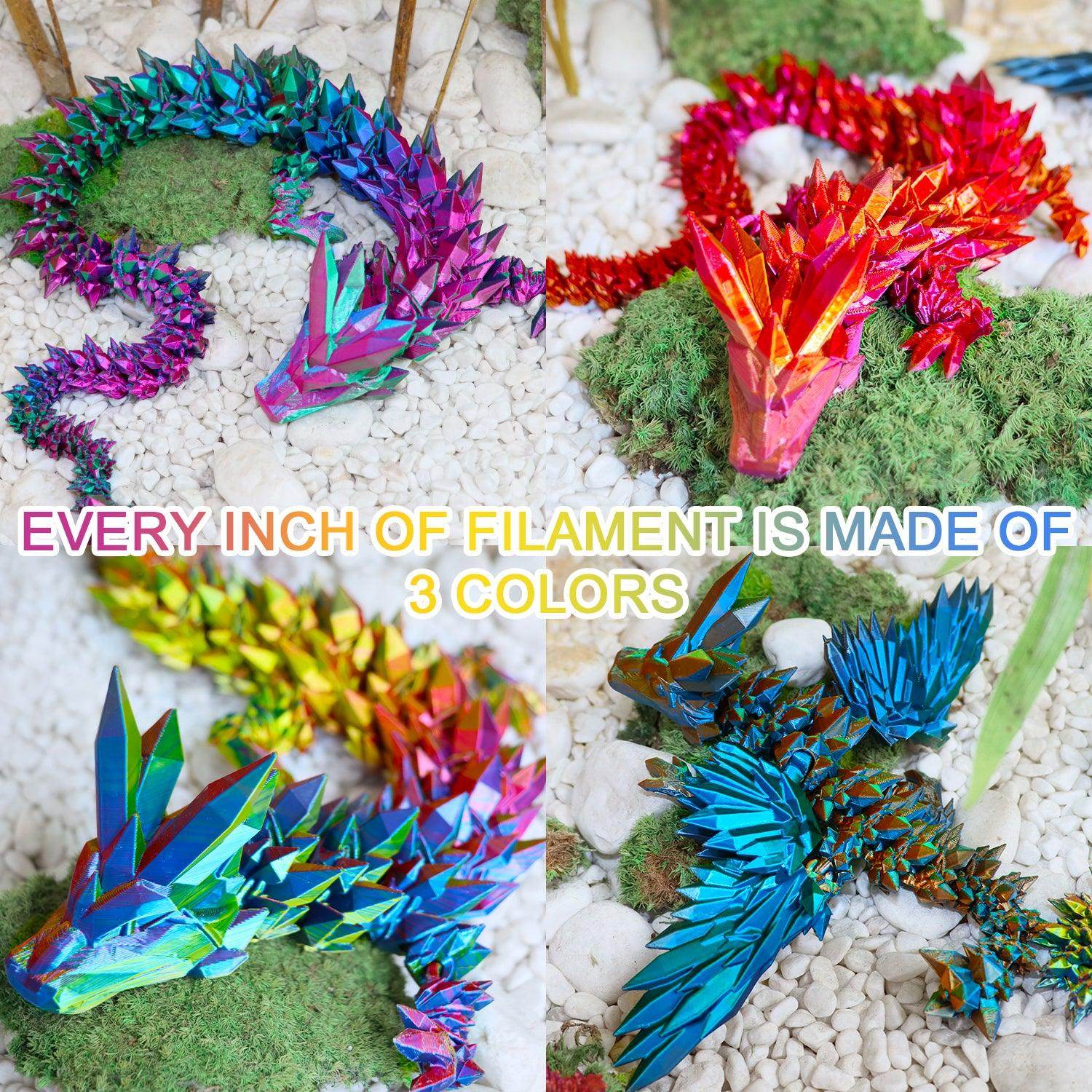 Tricolor Silk PLA Filament Green-Red-Blue - Lovoon