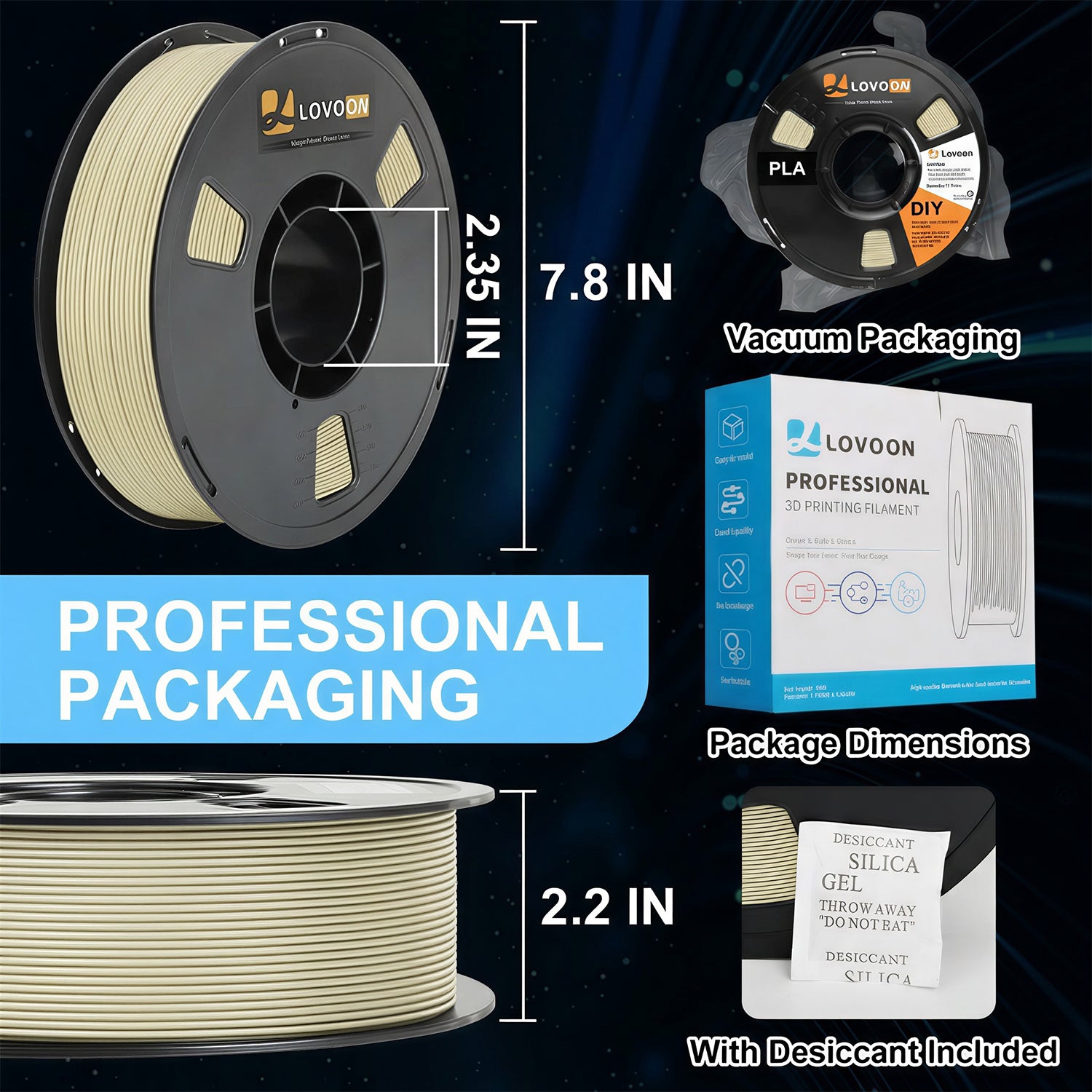 LOVOON PLA Filament Beige 1KG