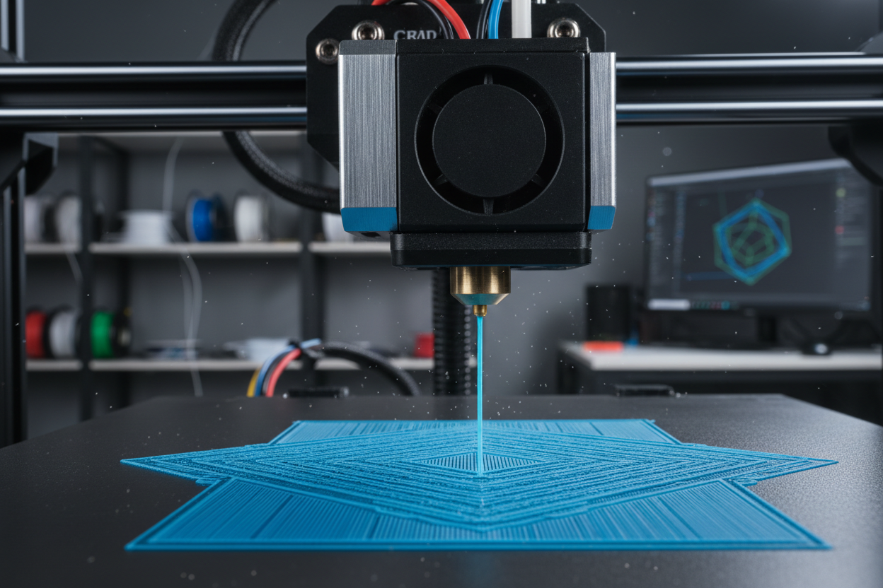 PLA filament 3D printing close-up