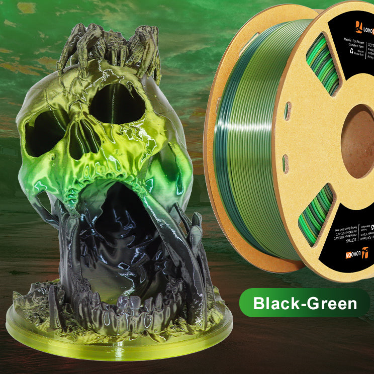 PLA Filament Schwarz-Grün Gradient