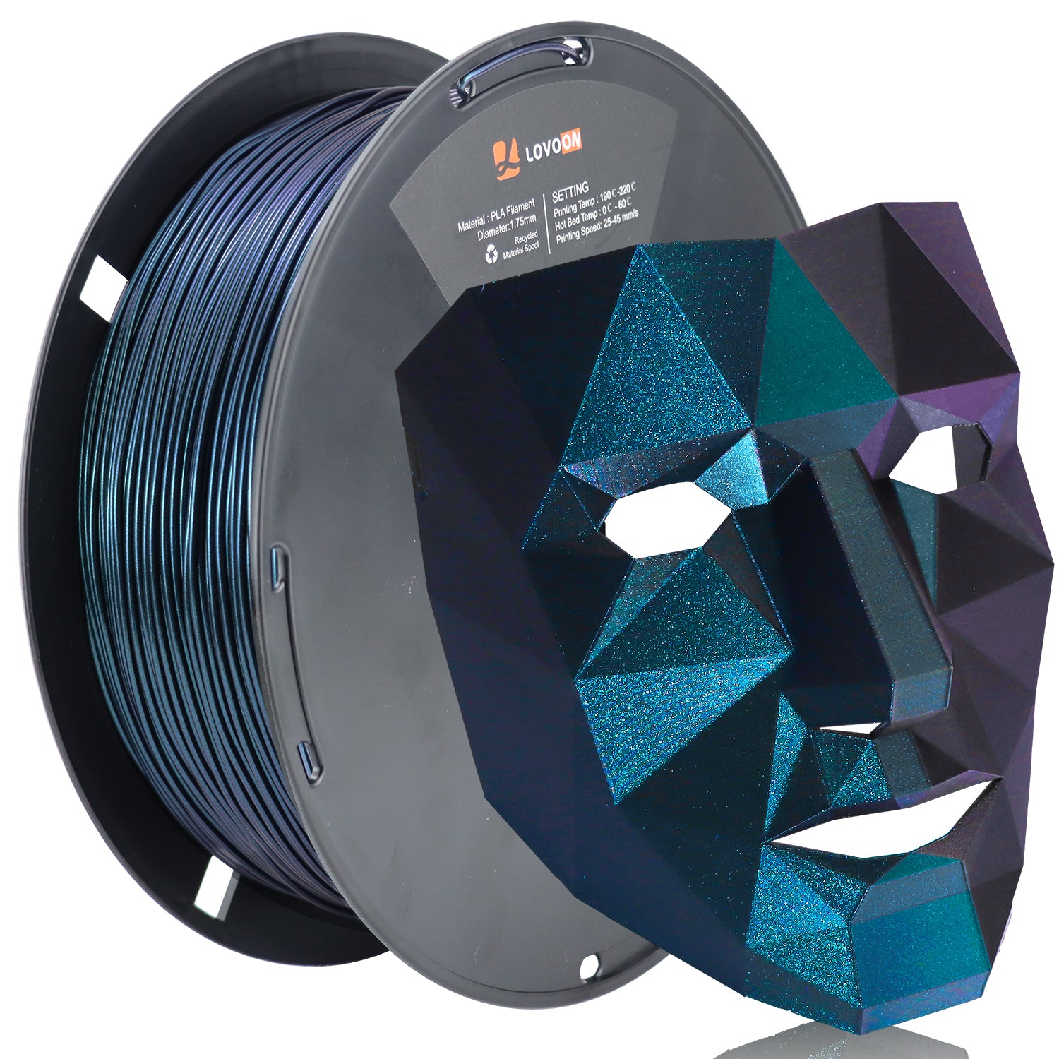 Sparkle PLA Filament Galaxy Blue (Light Blue) Color Change