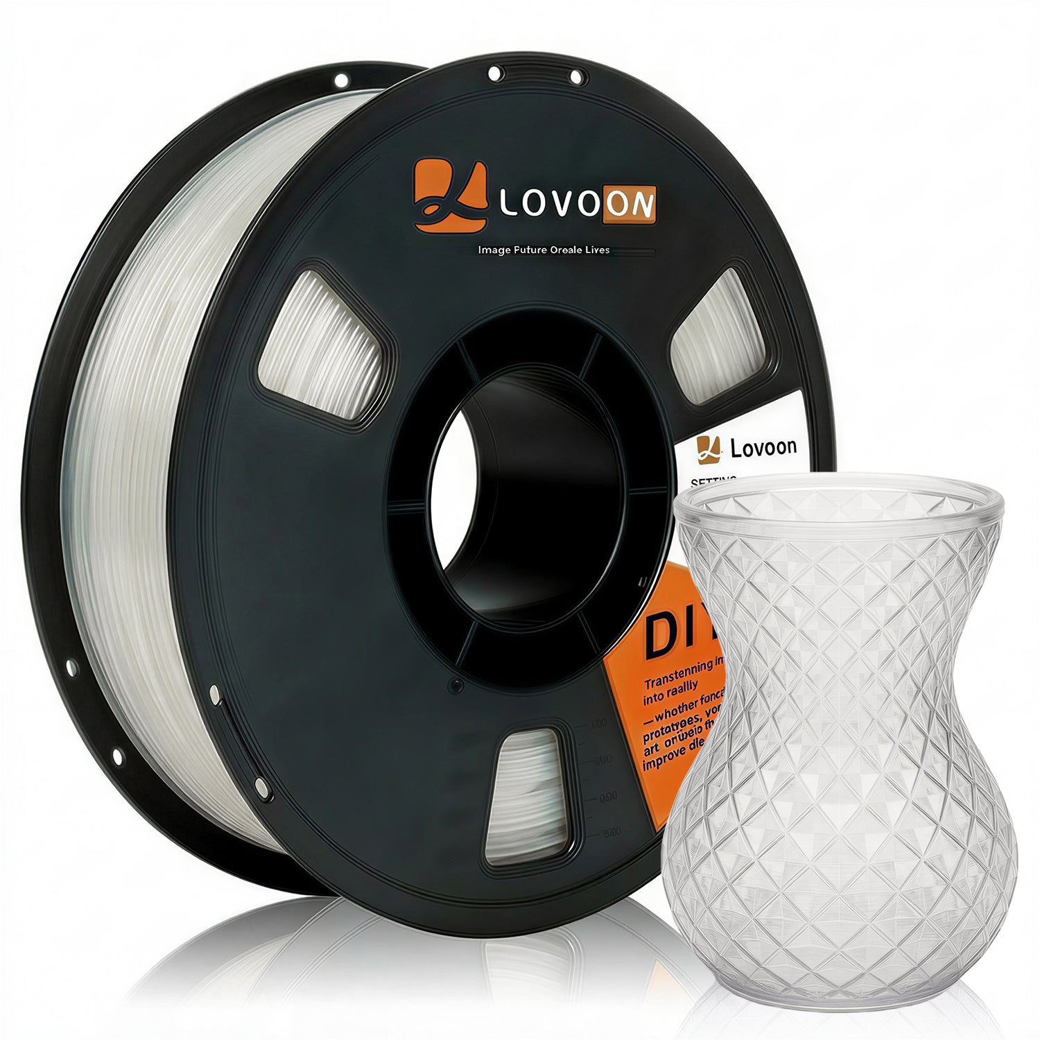 LOVOON PLA 3D Printer Filament 1kg-Transparent