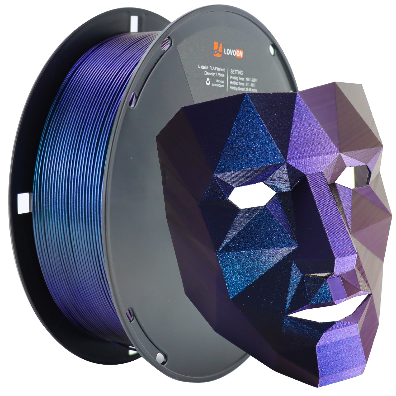 Sparkle PLA Filament Galaxy Purple-Blue Upgraded