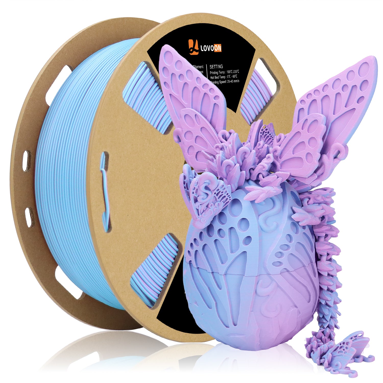 Mattes dreifarbiges PLA-Filament Lila-Rosa-Blau