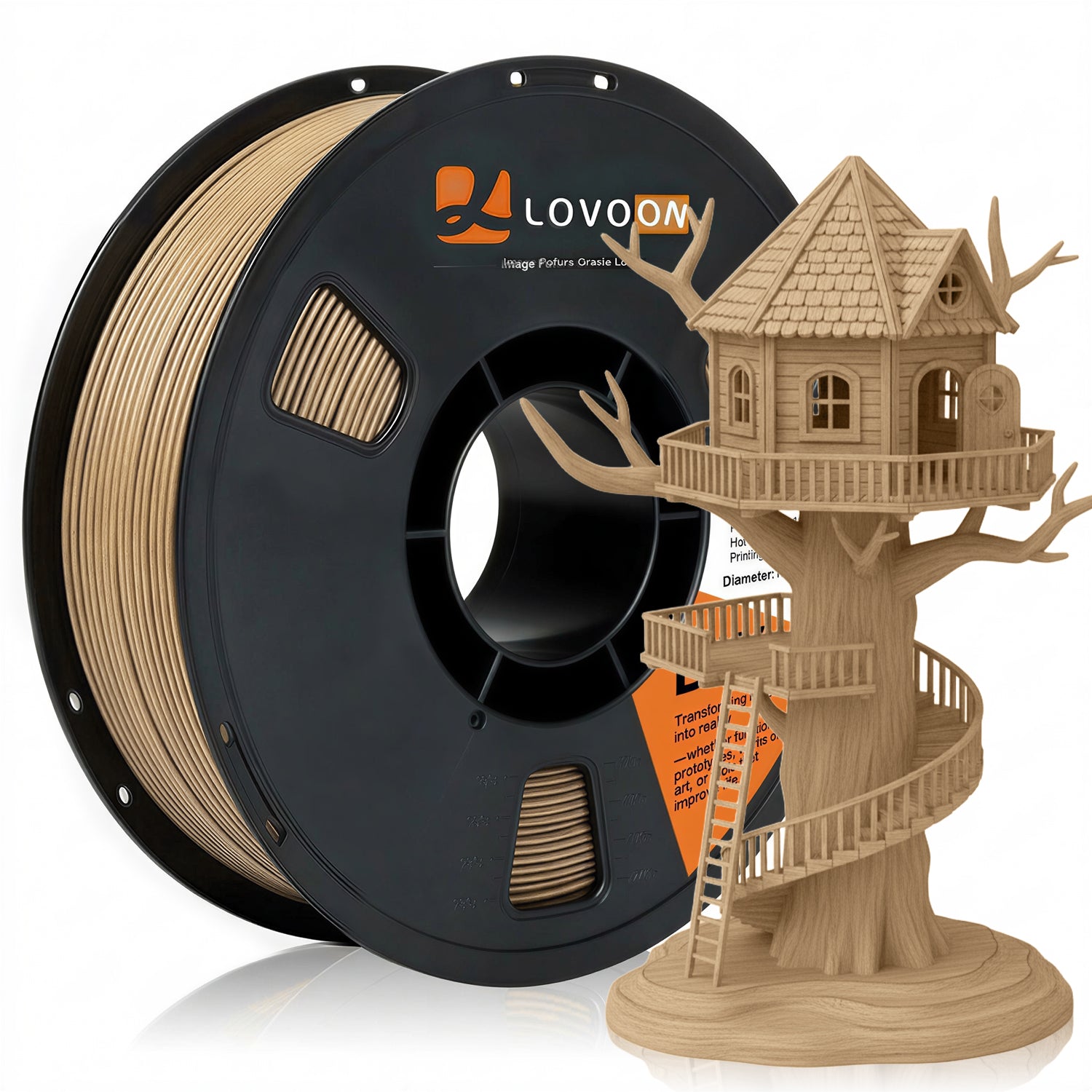 LOVOON PLA Filament 1KG-Wood Color