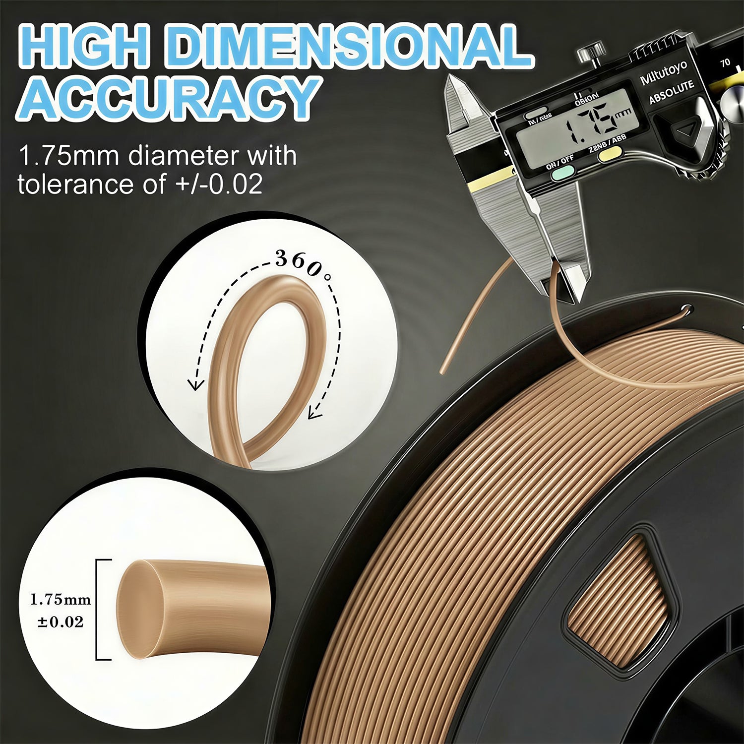 LOVOON PLA Filament 1KG-Wood Color