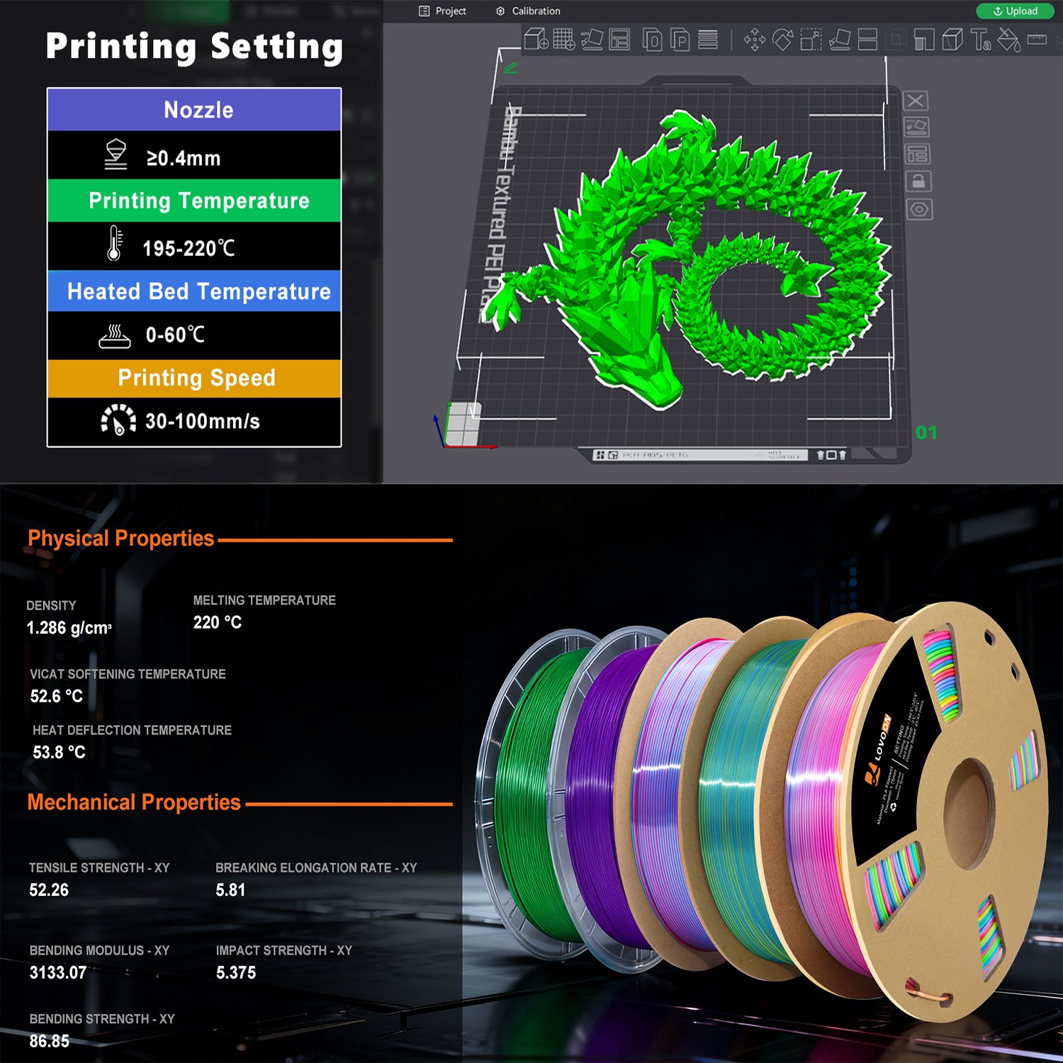3colors Matte Purple/Pink/Yellow