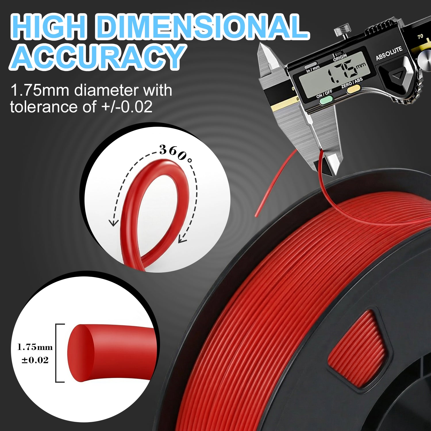 LOVOON PLA Filament Red 1KG