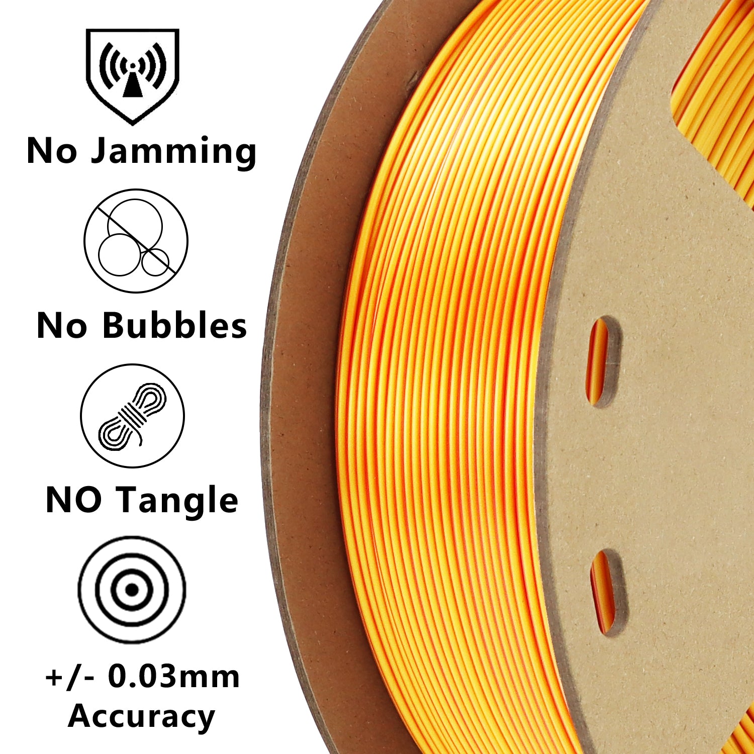 Zweifarbiges Silk PLA Filament Gold-Rot