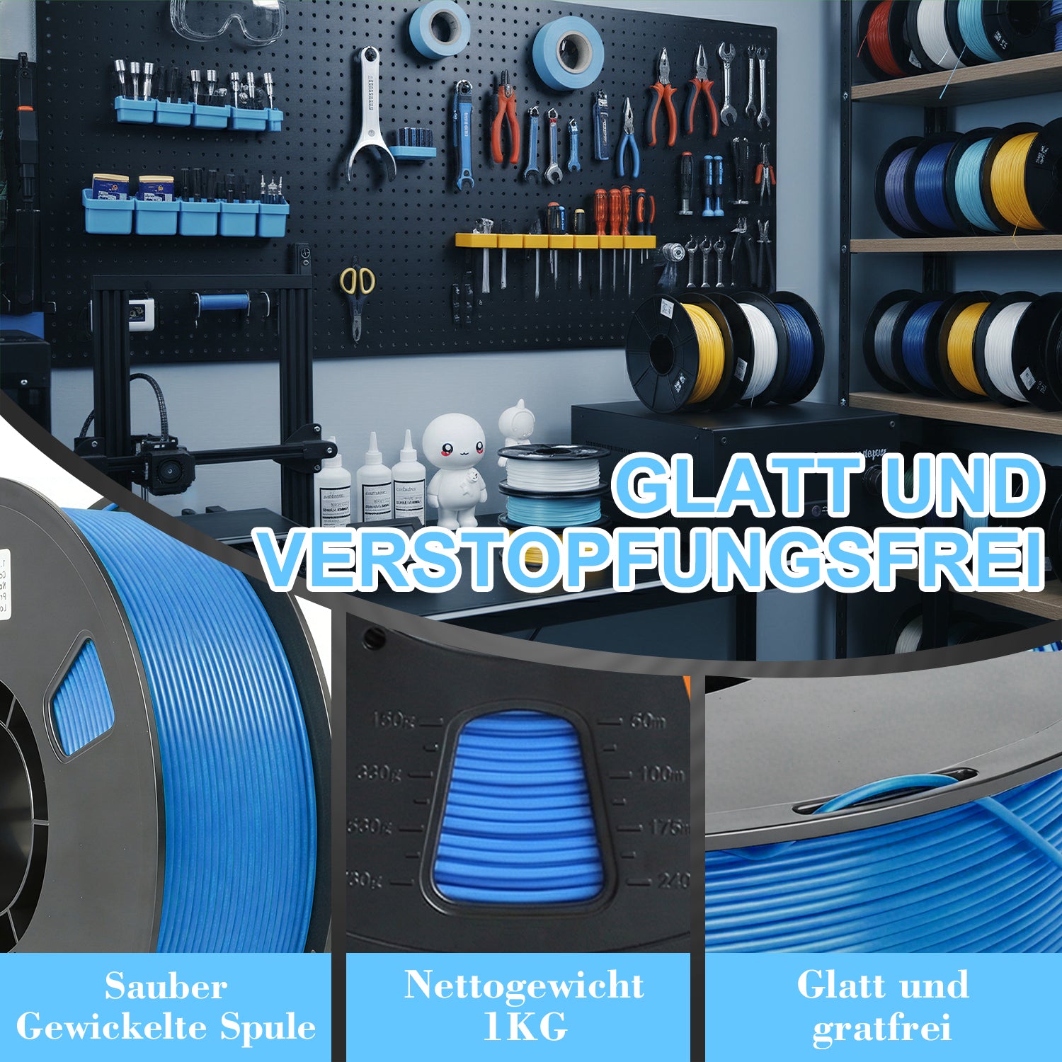 LOVOON PLA Filament Blue 1KG