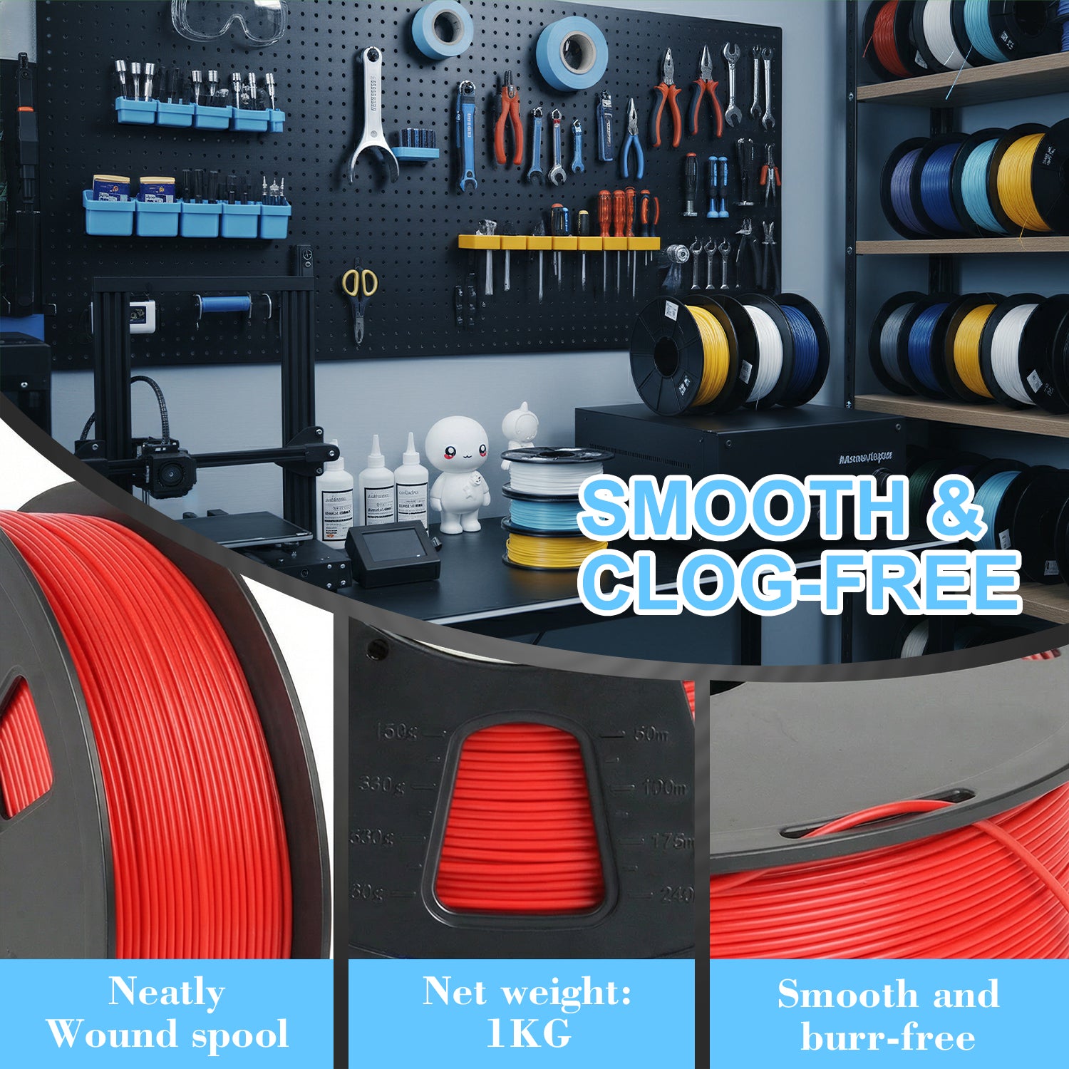 LOVOON PLA Filament Red 1KG