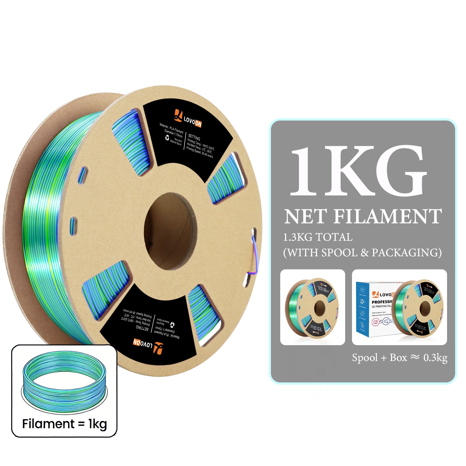 3colors Silk Blue/Green/Red