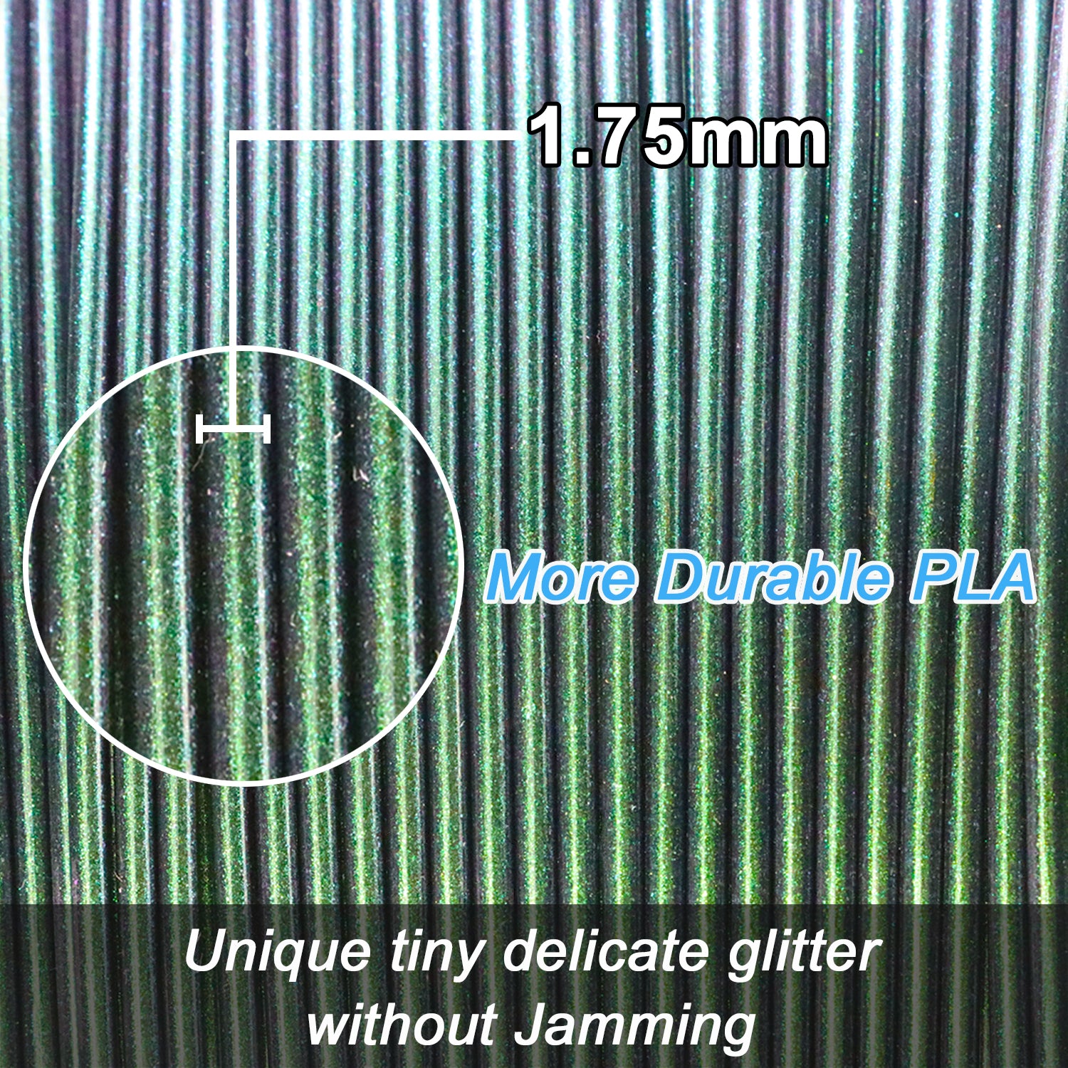 Sparkle PLA Filament Galaxy Green Burnt Titanium