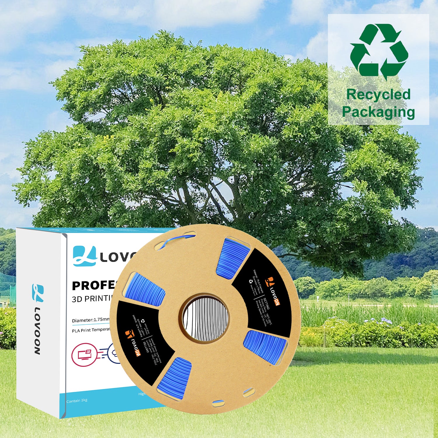 Dual Color Silk PLA Filament Blue-Green