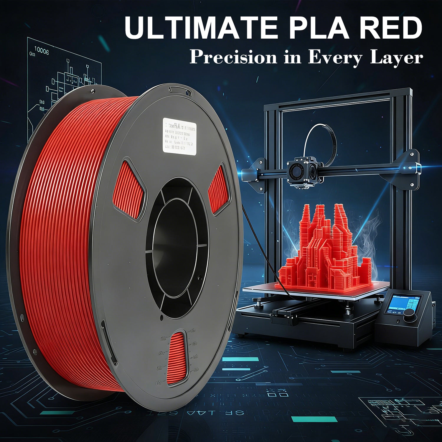 LOVOON PLA Filament Red 1KG
