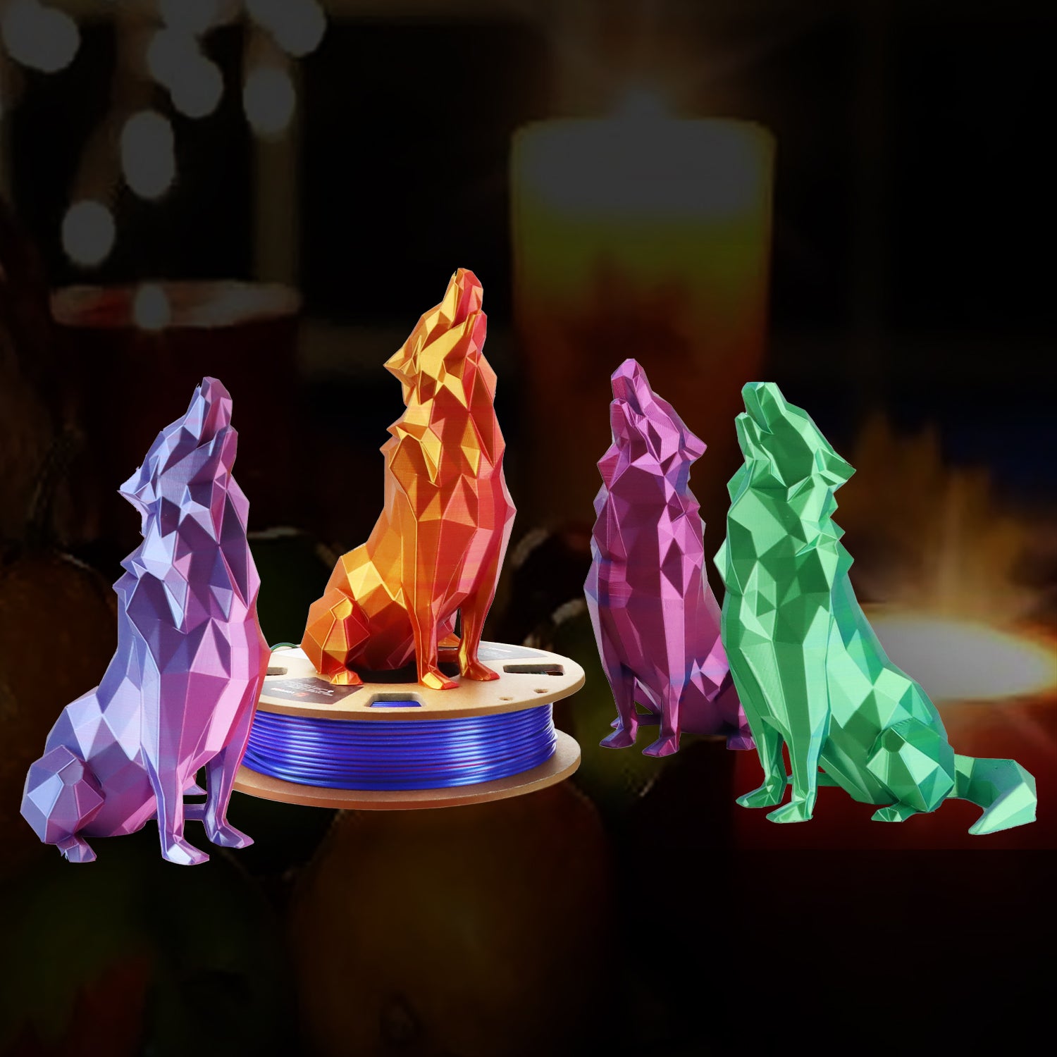 Zweifarbiges Silk PLA Filament Himmelblau-Rosenrot