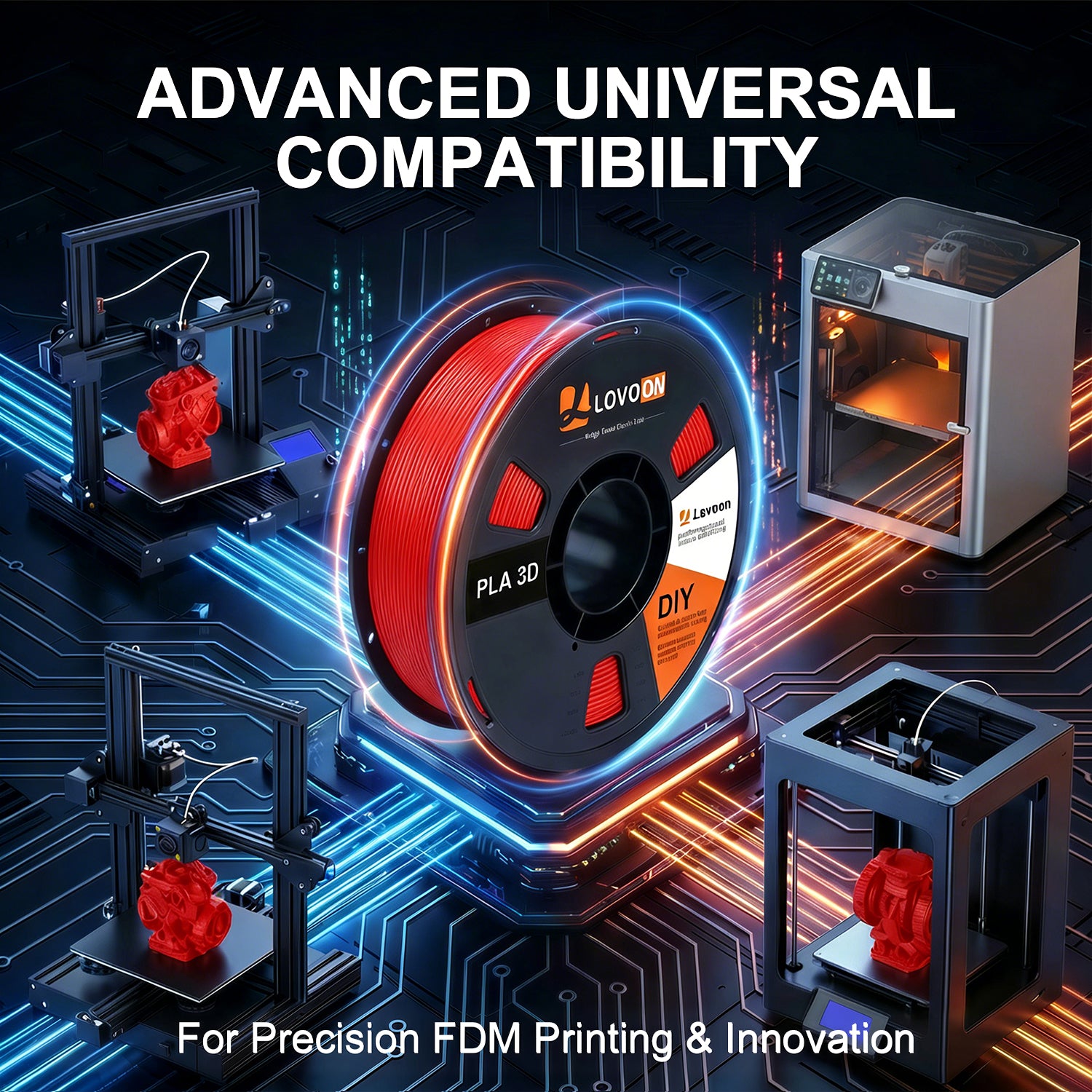 LOVOON PLA Filament Red 1KG