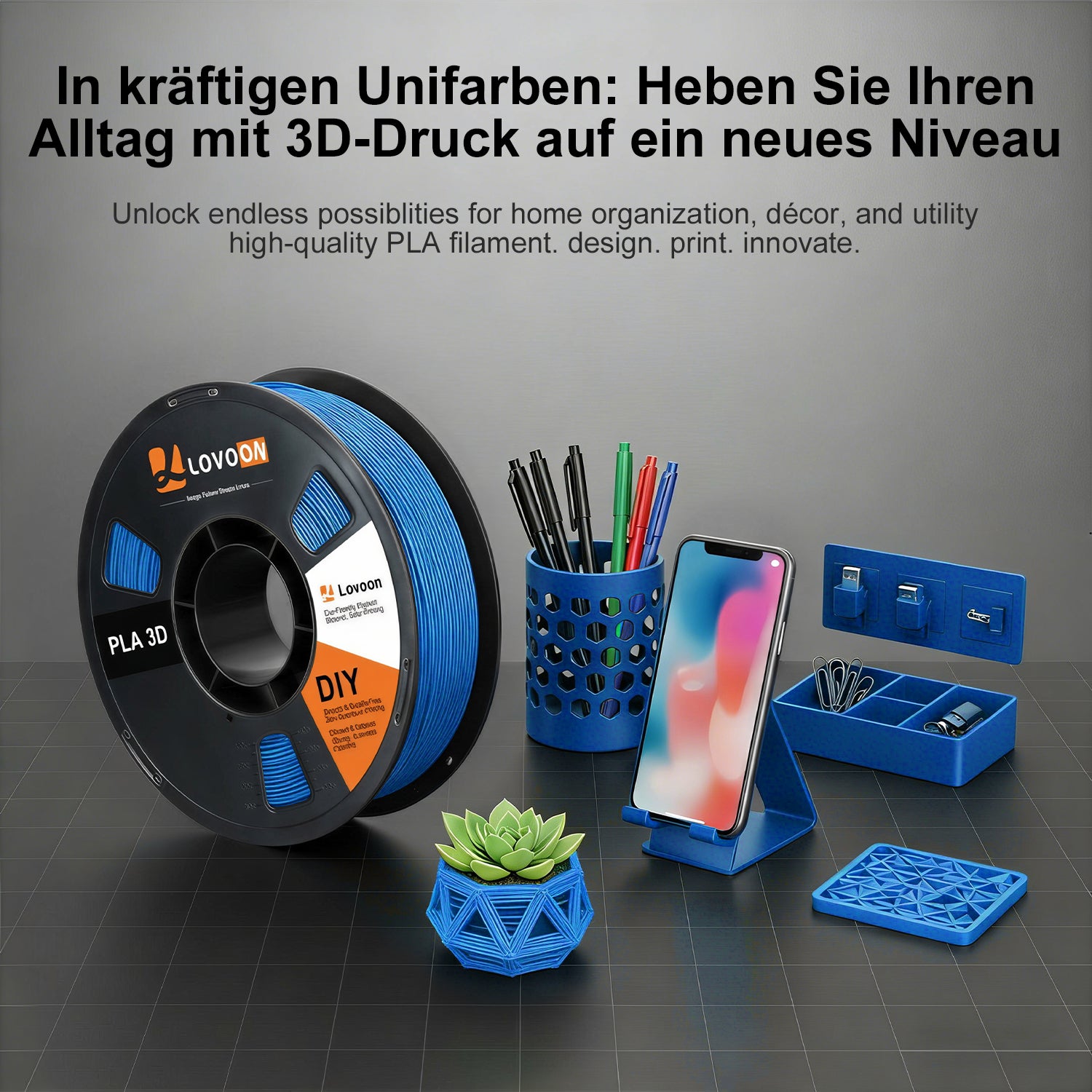 LOVOON PLA Filament Blue 1KG